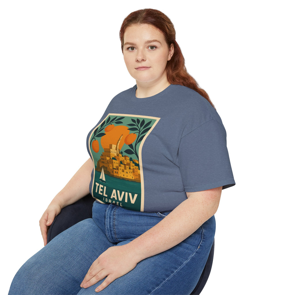 Tel Aviv Israel Vintage Travel Poster Unisex Graphic Unisex Ultra Cotton Tee