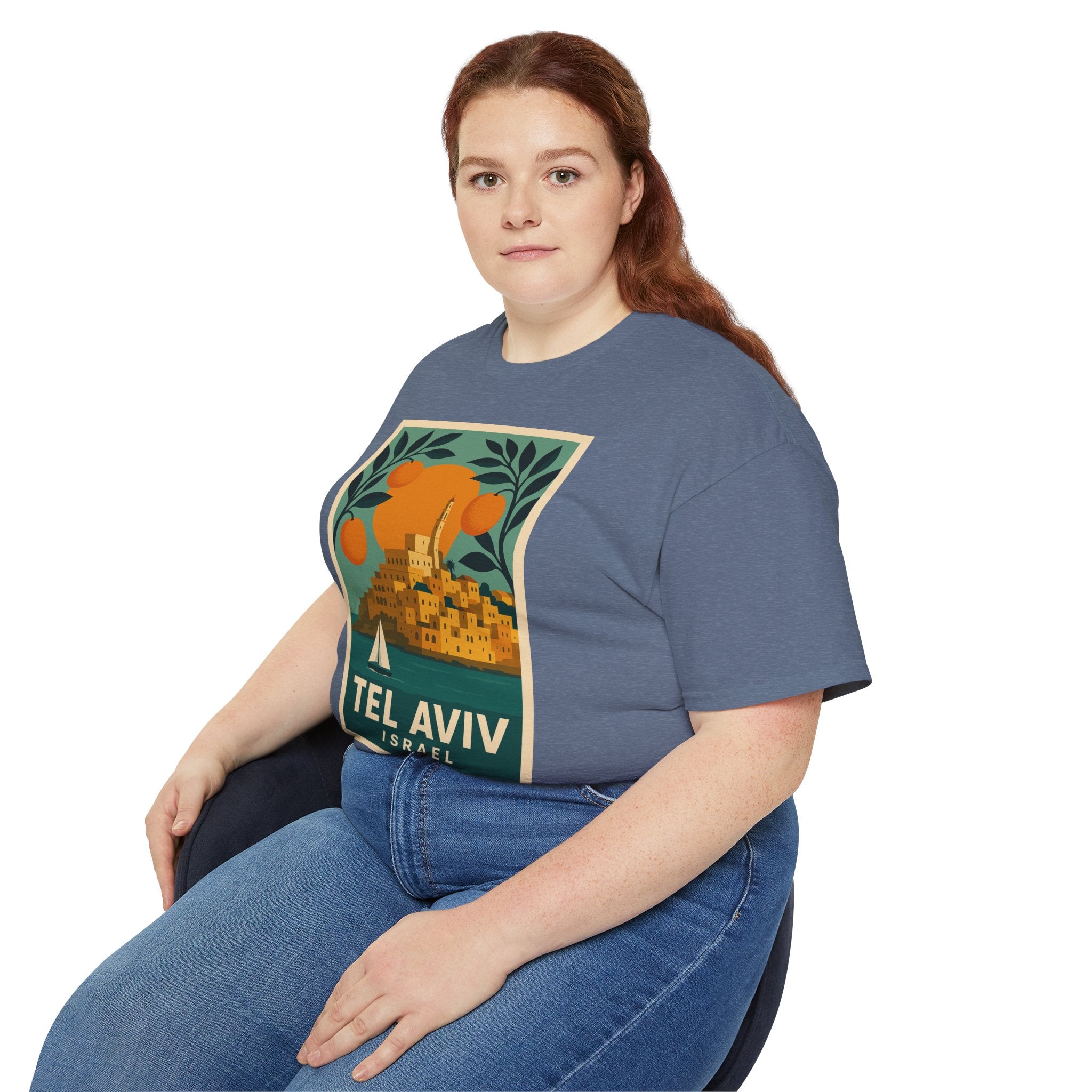 Tel Aviv Israel Vintage Travel Poster Unisex Graphic Unisex Ultra Cotton Tee