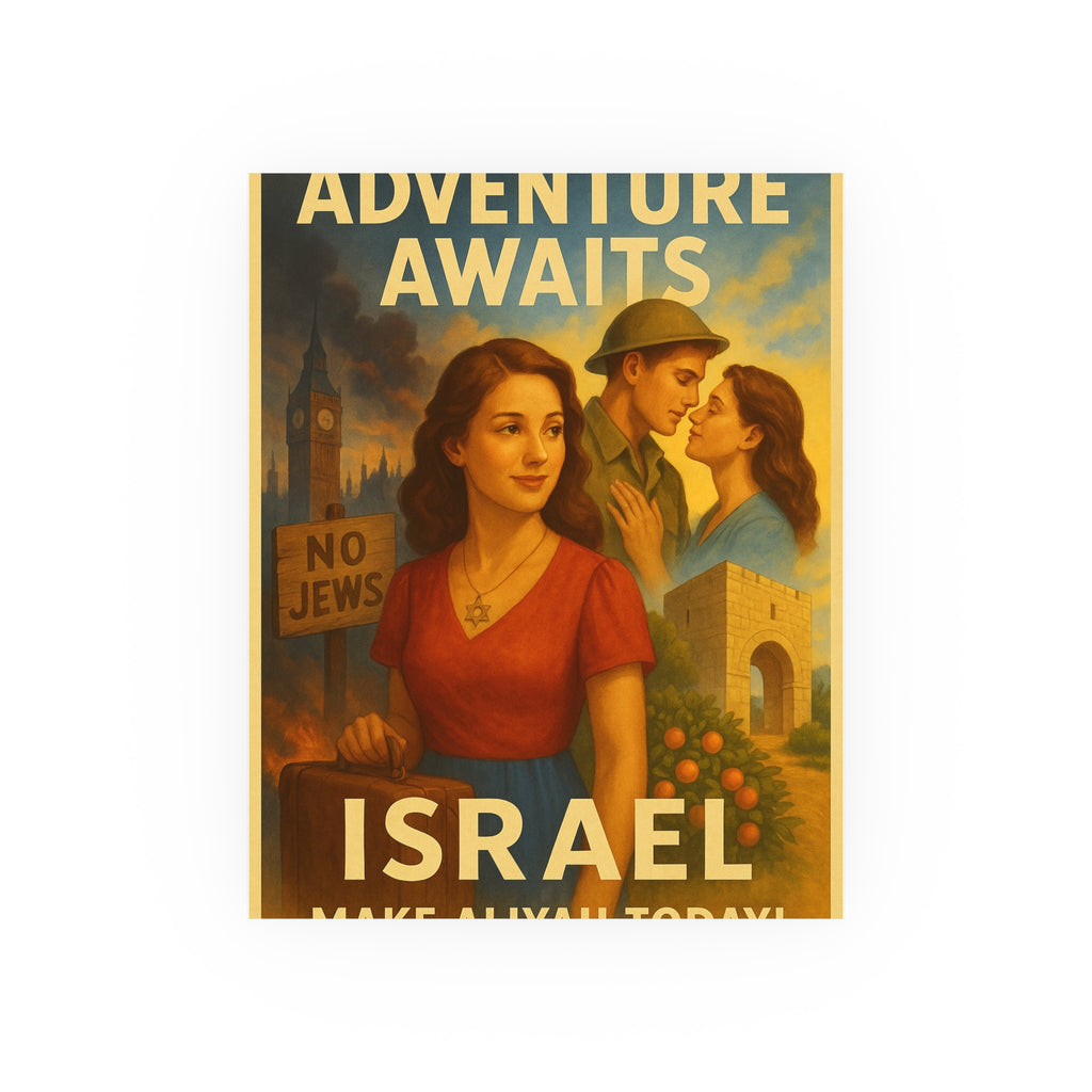 Adventure Awaits: Make Aliyah Today! Vintage Israel Poster Satin and Archival Matte Posters