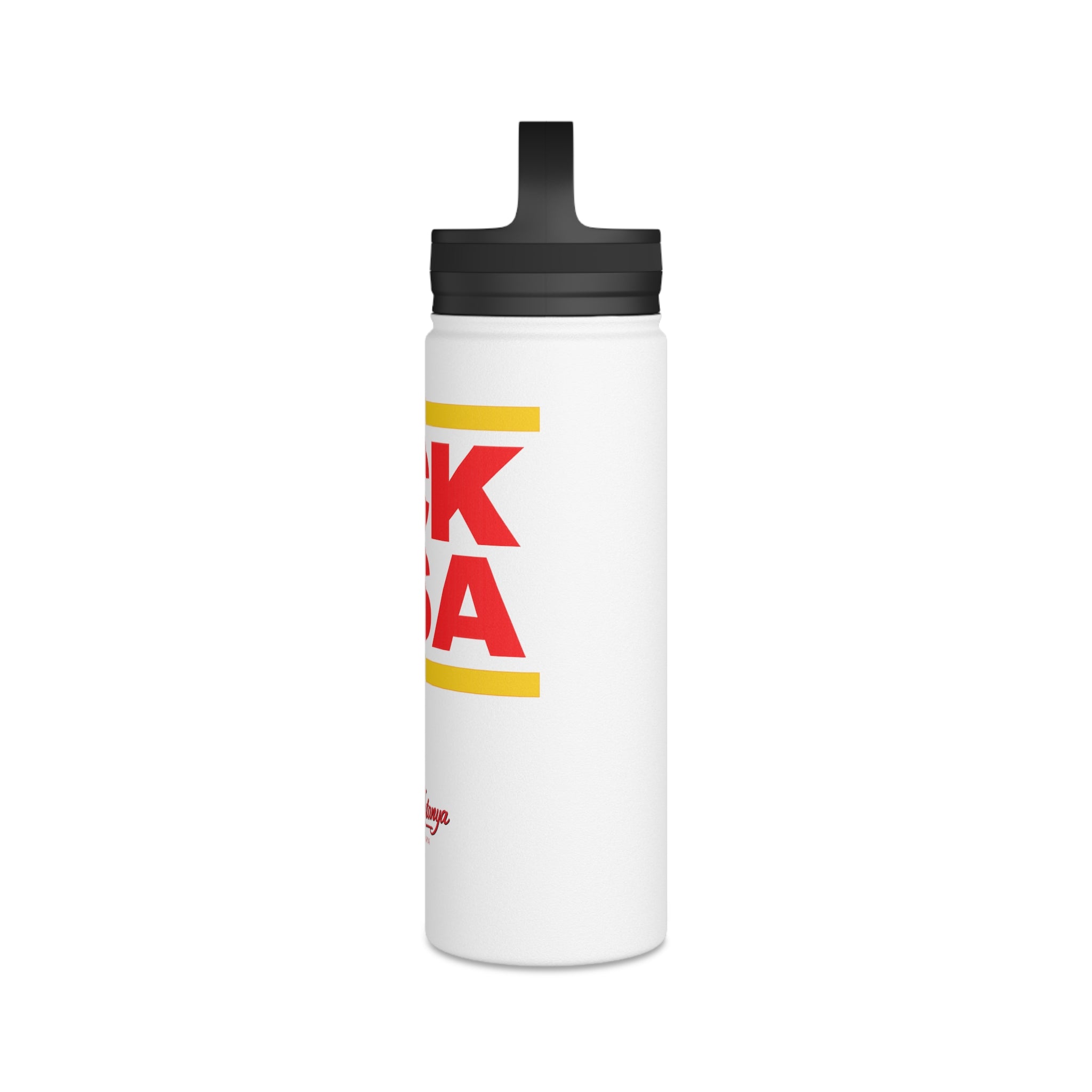 "FCK DSA" Stainless Steel Water Bottle, Handle Lid