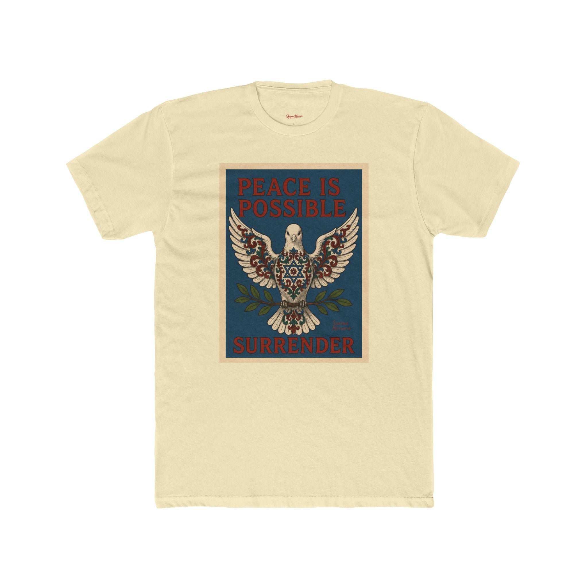 Peace Is Possible. Surrender. Dove of Peace Graphic T-Shirt Mens Cotton Crew Tee