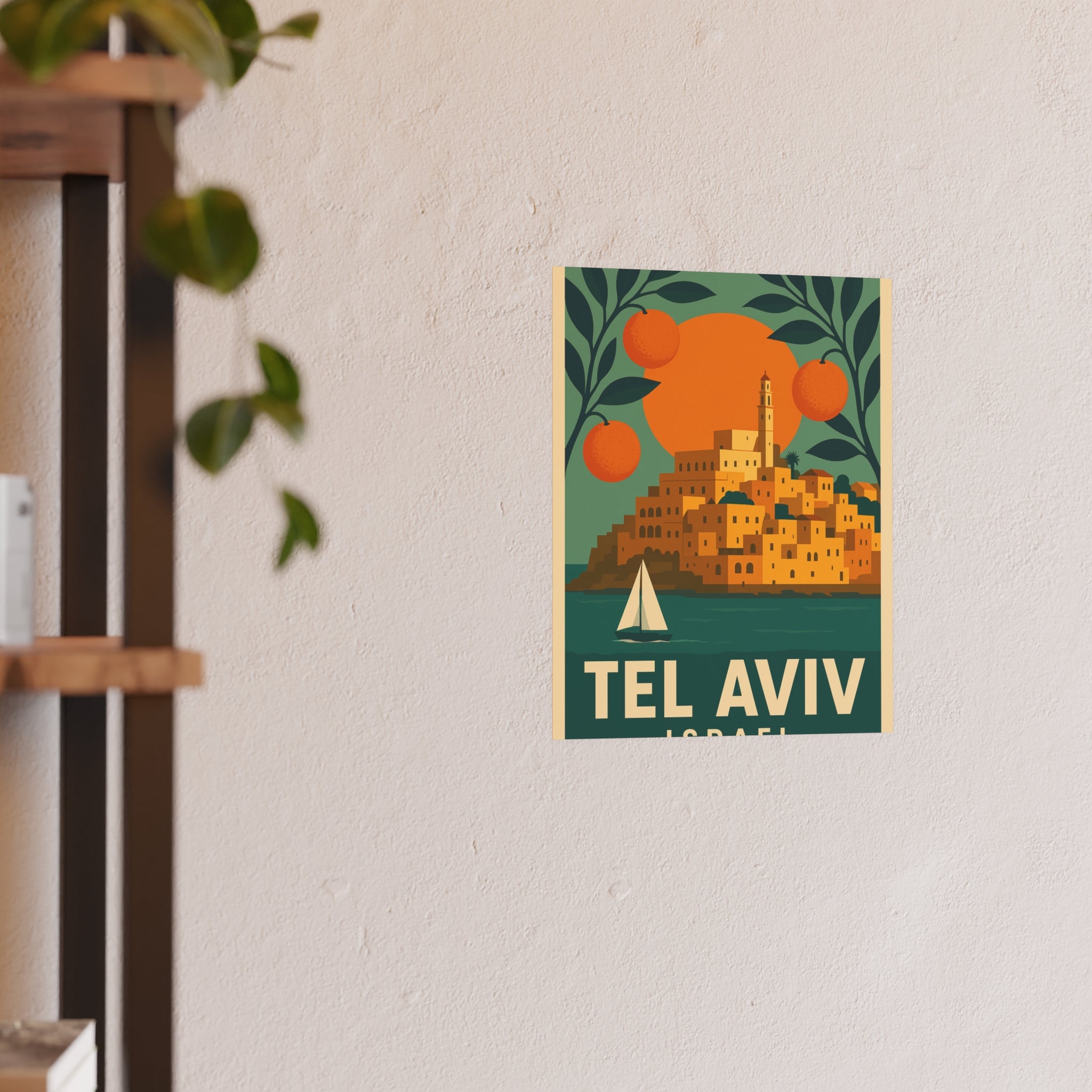 Tel Aviv Israel Vintage Travel Poster Satin and Archival Matte Posters