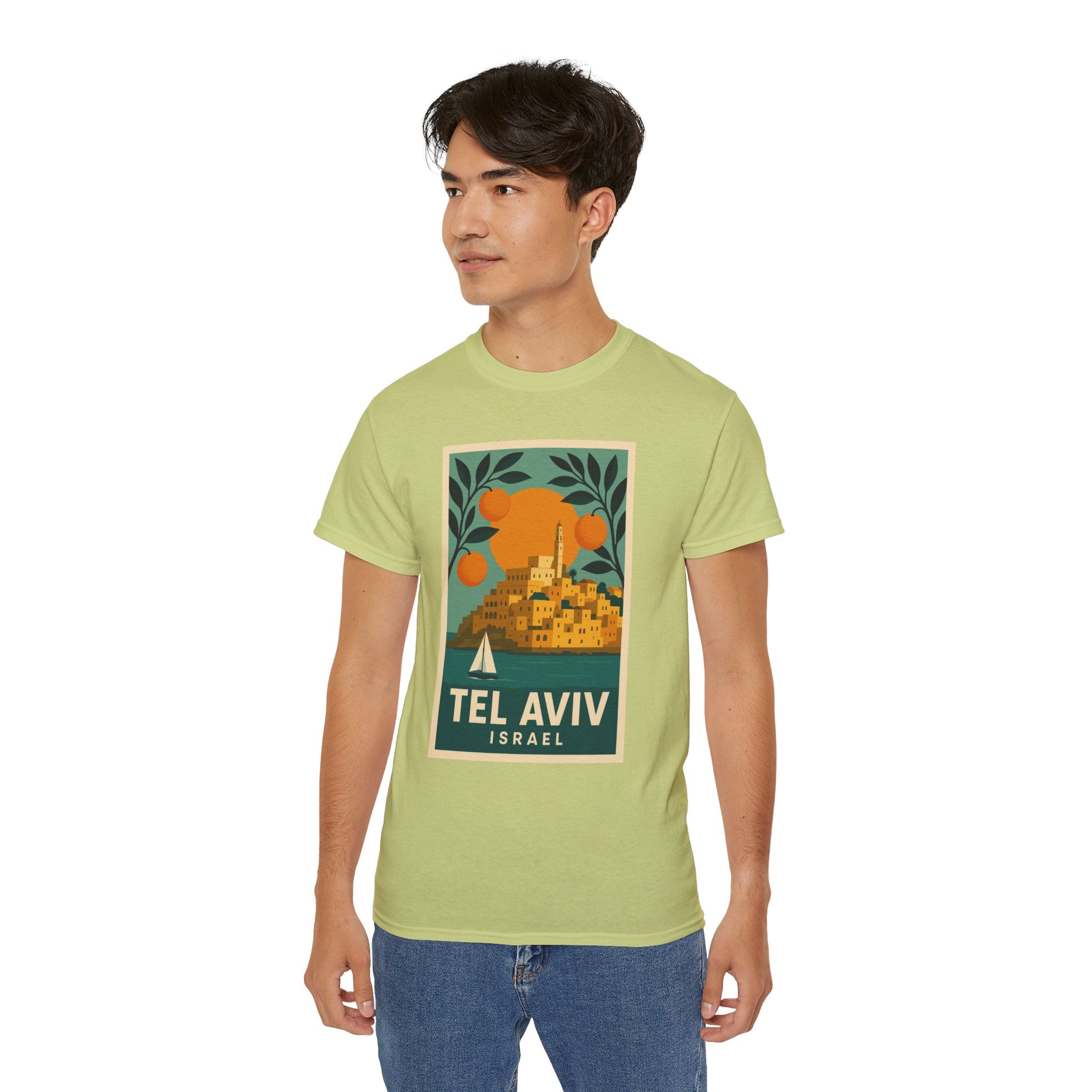 Tel Aviv Israel Vintage Travel Poster Unisex Graphic Unisex Ultra Cotton Tee