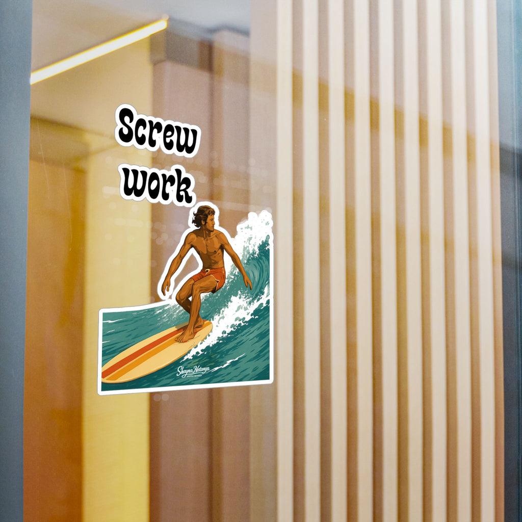 Screw Work Retro Surfer Kiss-Cut Vinyl Decals