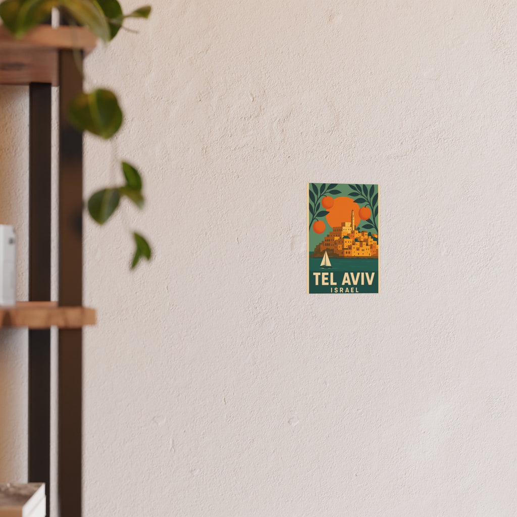 Tel Aviv Israel Vintage Travel Poster Satin and Archival Matte Posters