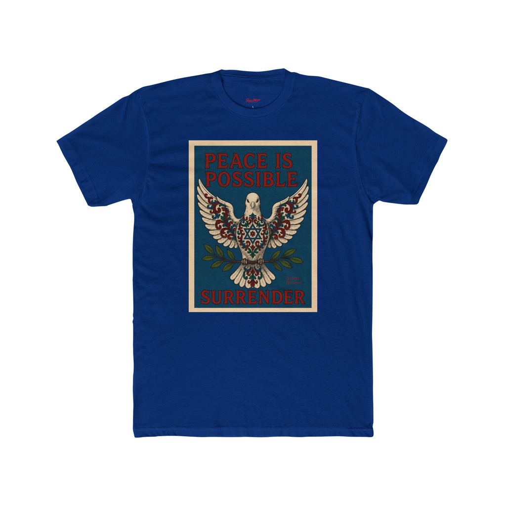 Peace Is Possible. Surrender. Dove of Peace Graphic T-Shirt Mens Cotton Crew Tee