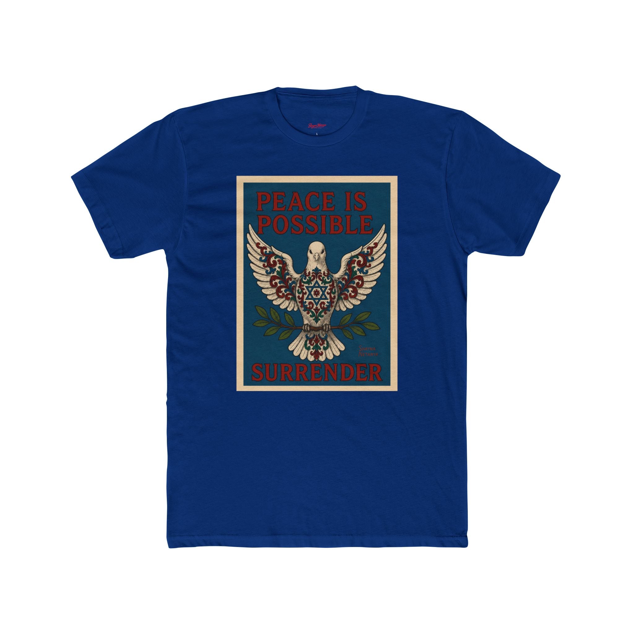 Peace Is Possible. Surrender. Dove of Peace Graphic T-Shirt Mens Cotton Crew Tee