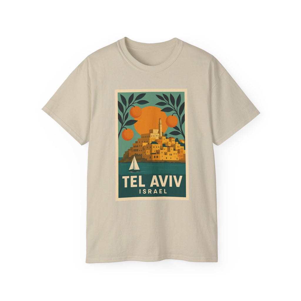 Tel Aviv Israel Vintage Travel Poster Unisex Graphic Unisex Ultra Cotton Tee