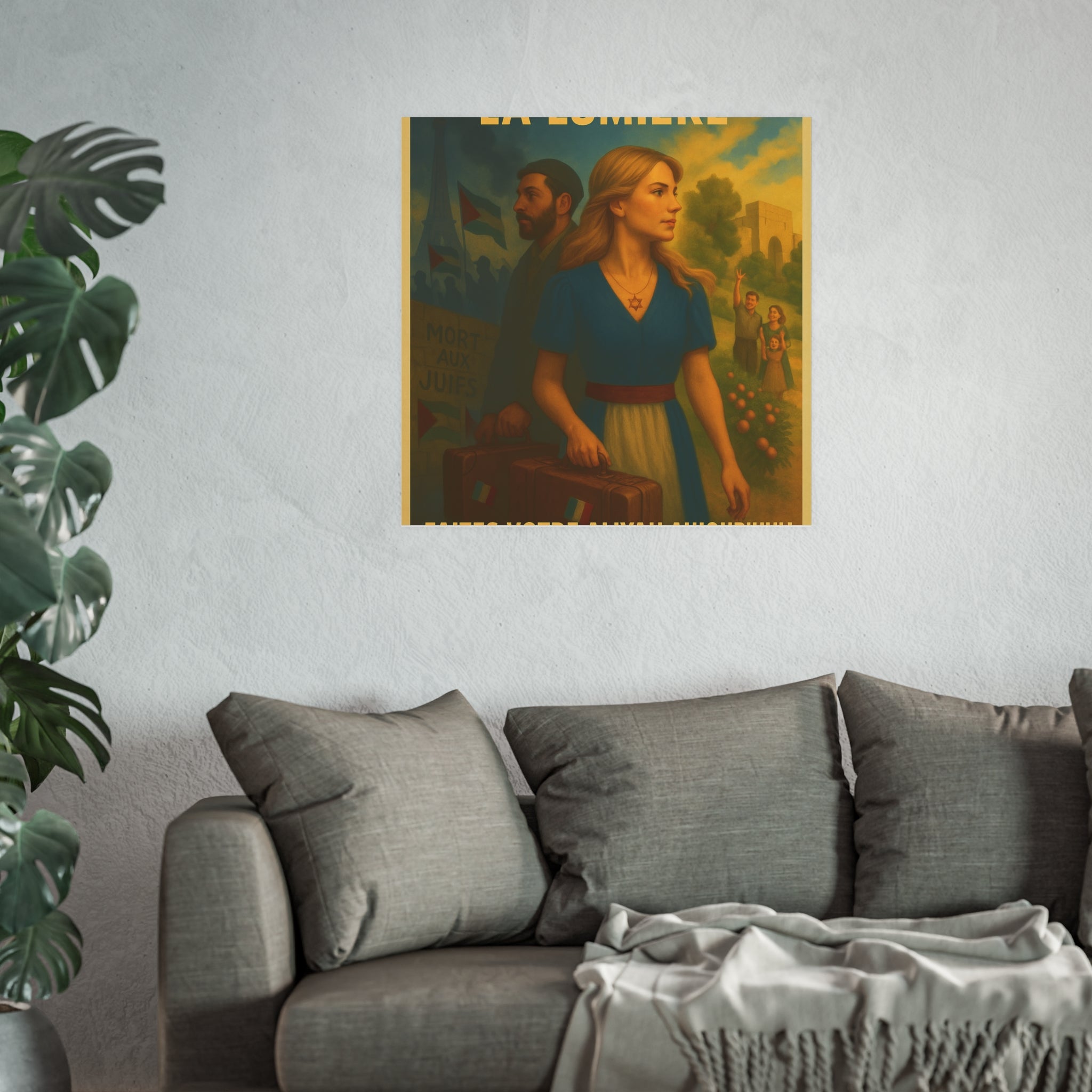 De l’Ombre à la Lumière | French Aliyah to Israel Vintage Poster Satin and Archival Matte Posters