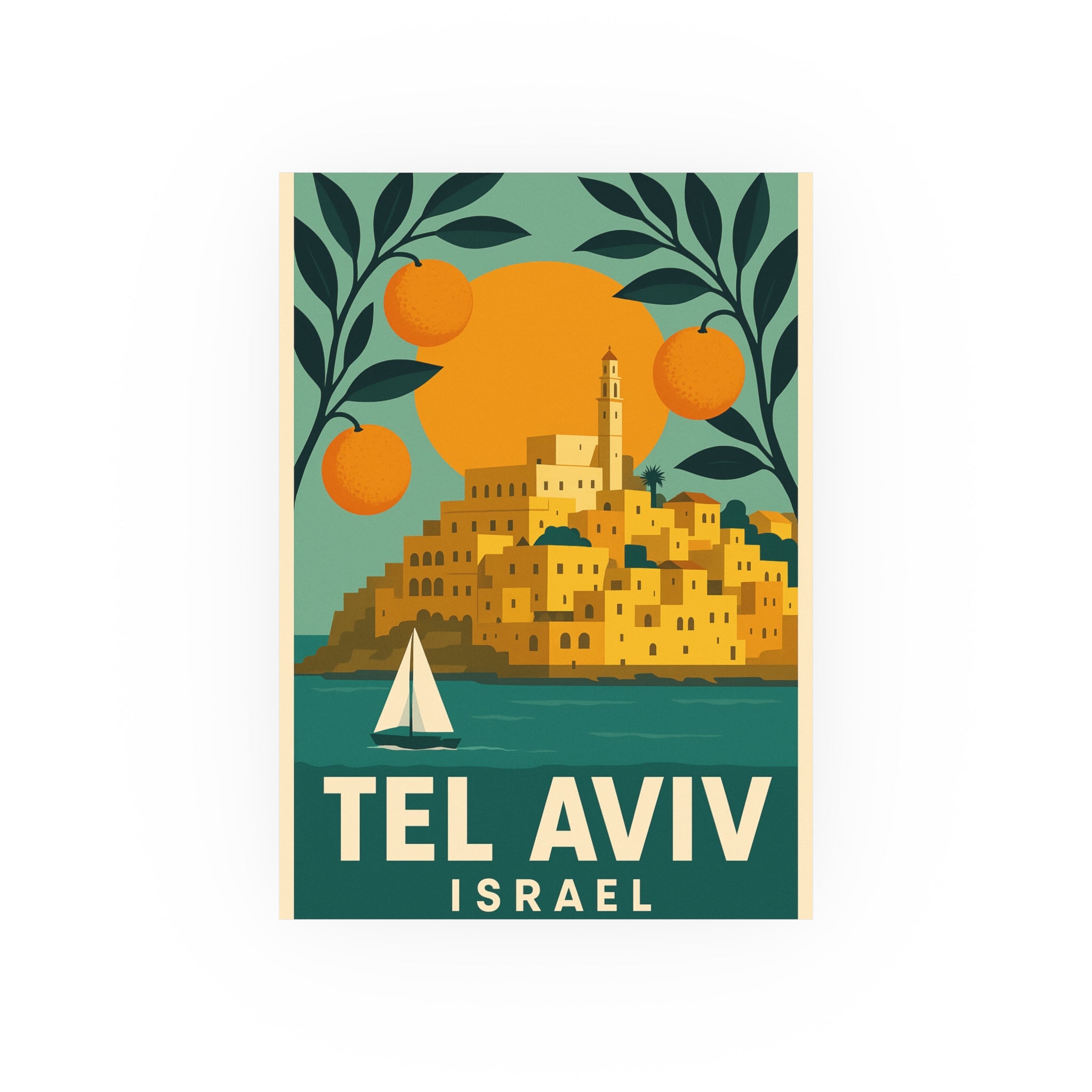 Tel Aviv Israel Vintage Travel Poster Satin and Archival Matte Posters
