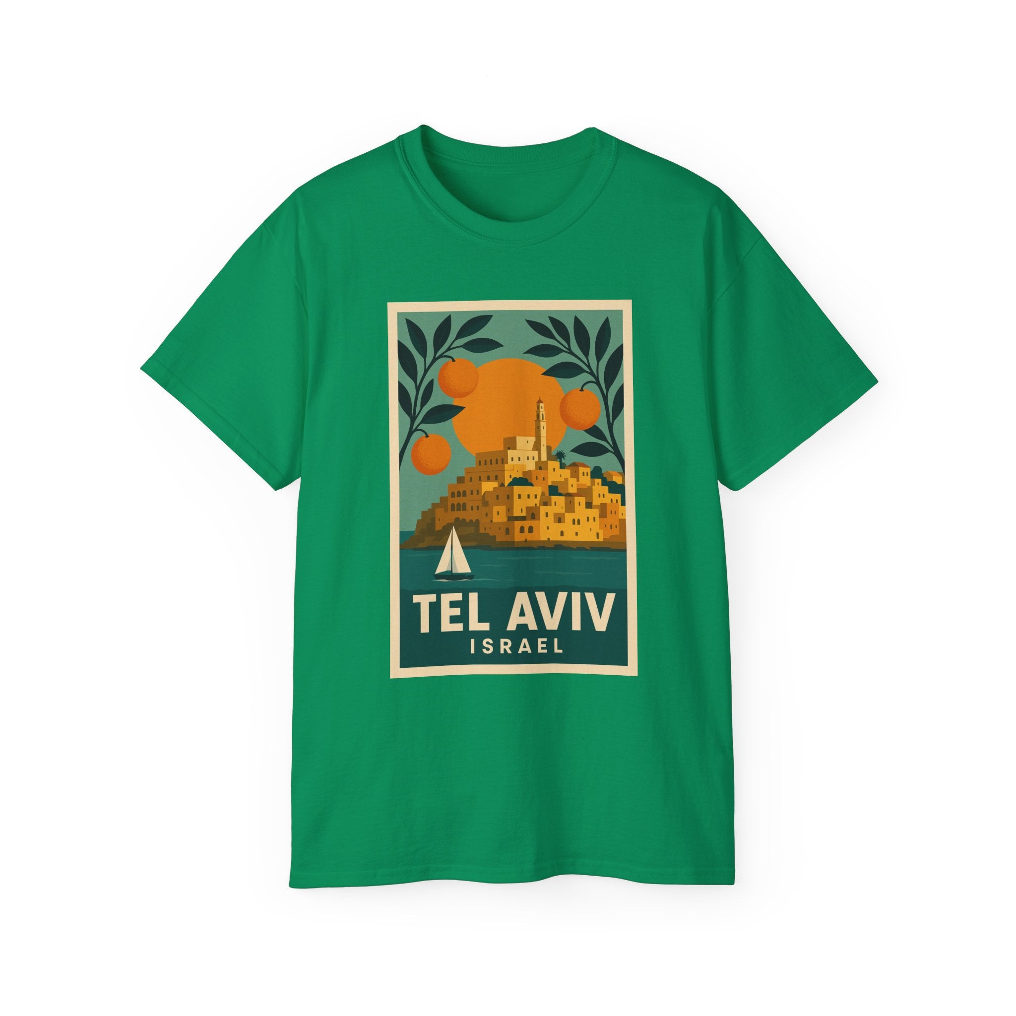 Tel Aviv Israel Vintage Travel Poster Unisex Graphic Unisex Ultra Cotton Tee