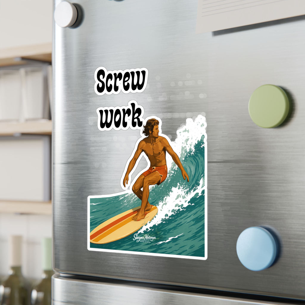 Screw Work Retro Surfer Kiss-Cut Vinyl Decals