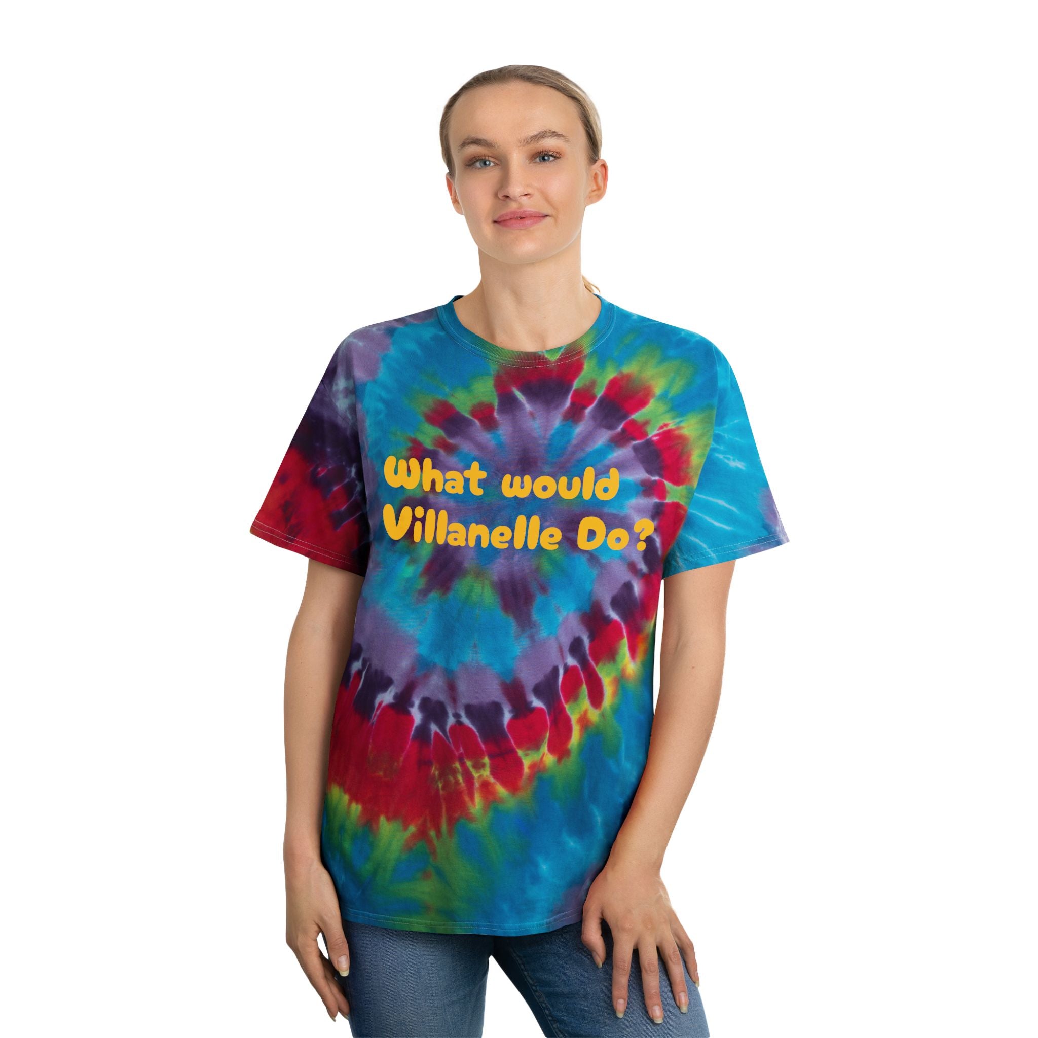 "What Would Villanelle Do?" Tie-Dye Tee, Spiral