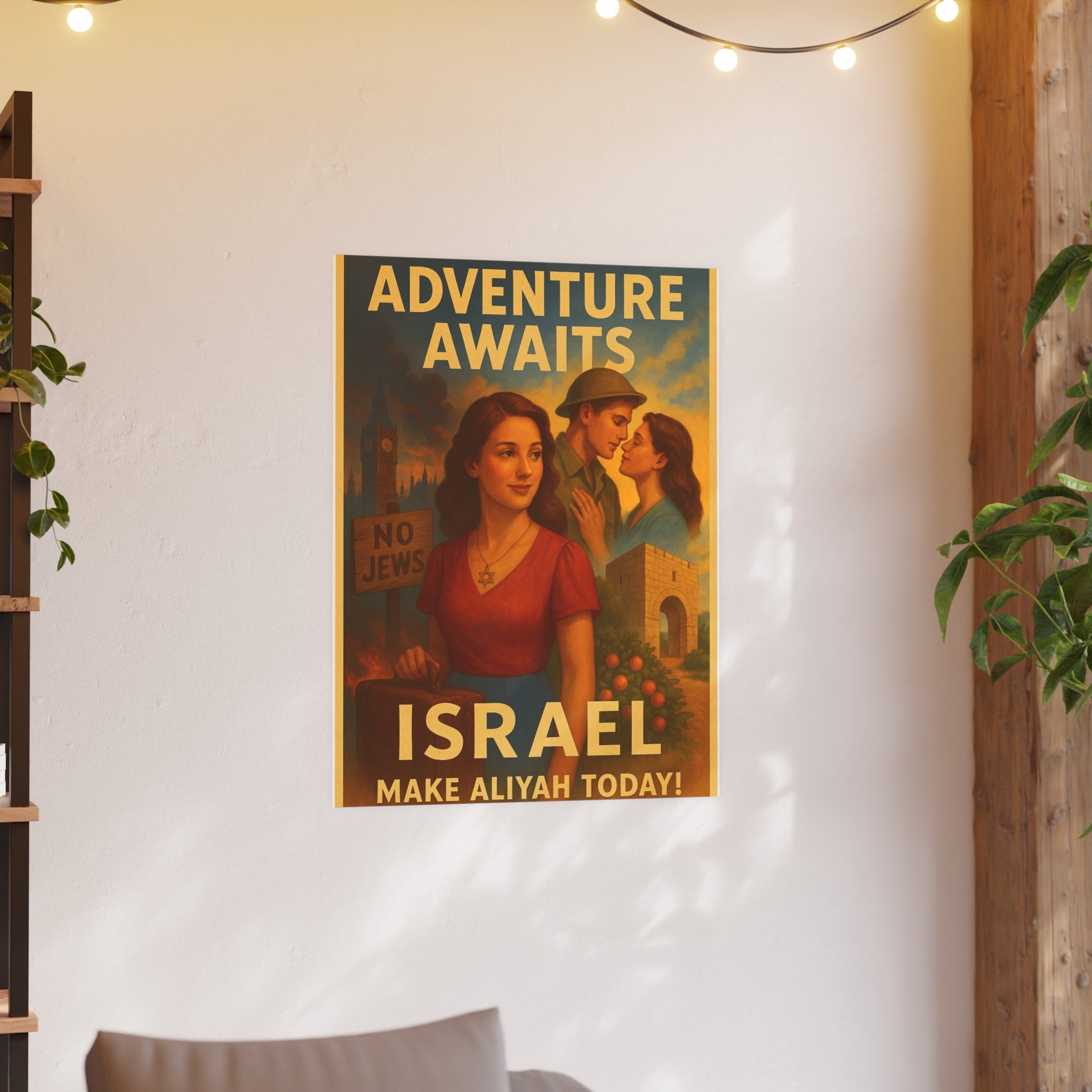 Adventure Awaits: Make Aliyah Today! Vintage Israel Poster Satin and Archival Matte Posters