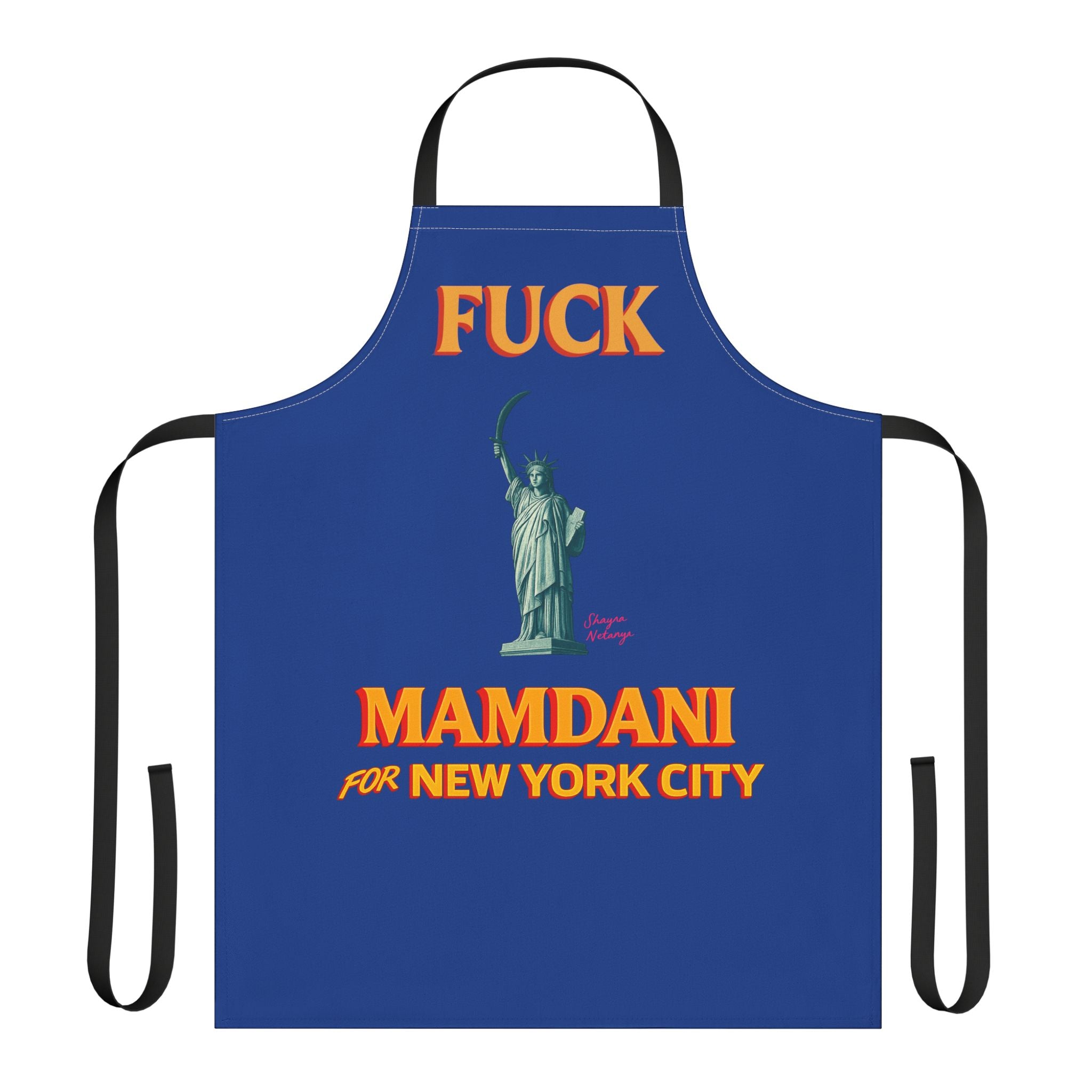 "Fuck Mamdani" Apron, 5-Color Straps (AOP)