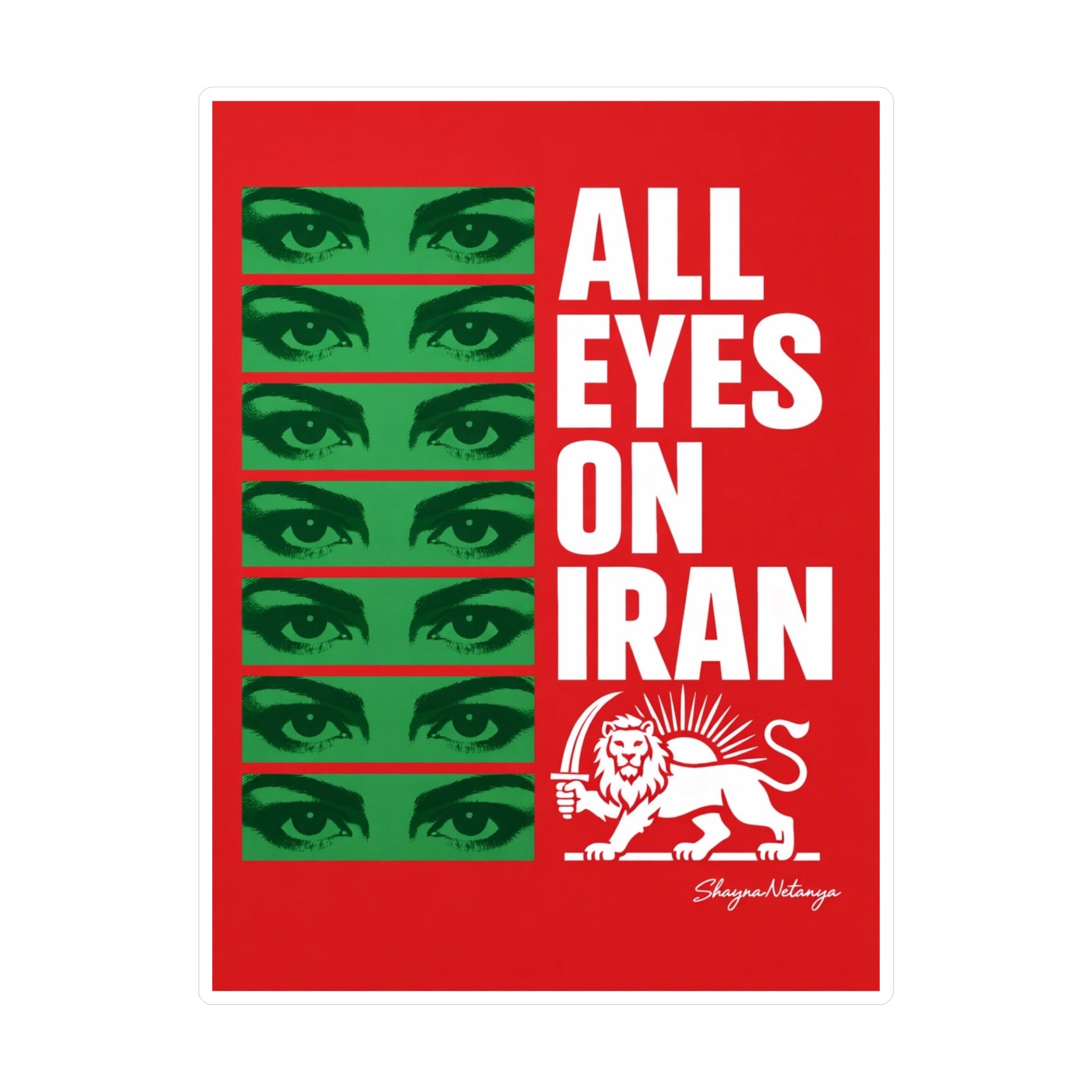 All Eyes On Iran Kiss-Cut Vinyl Decals