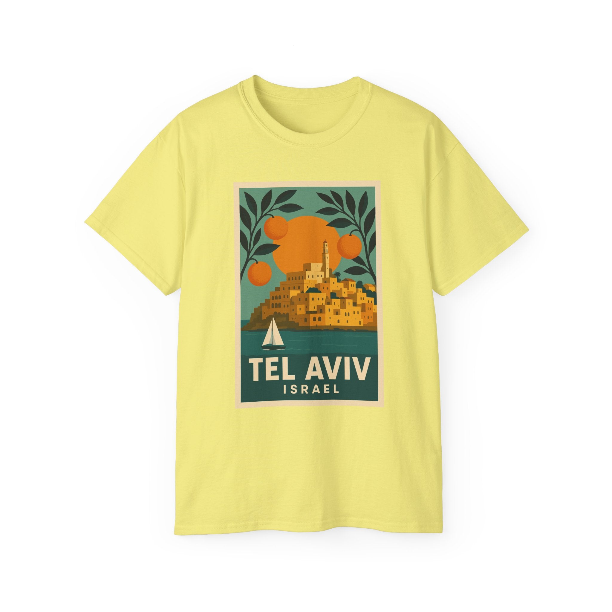 Tel Aviv Israel Vintage Travel Poster Unisex Graphic Unisex Ultra Cotton Tee