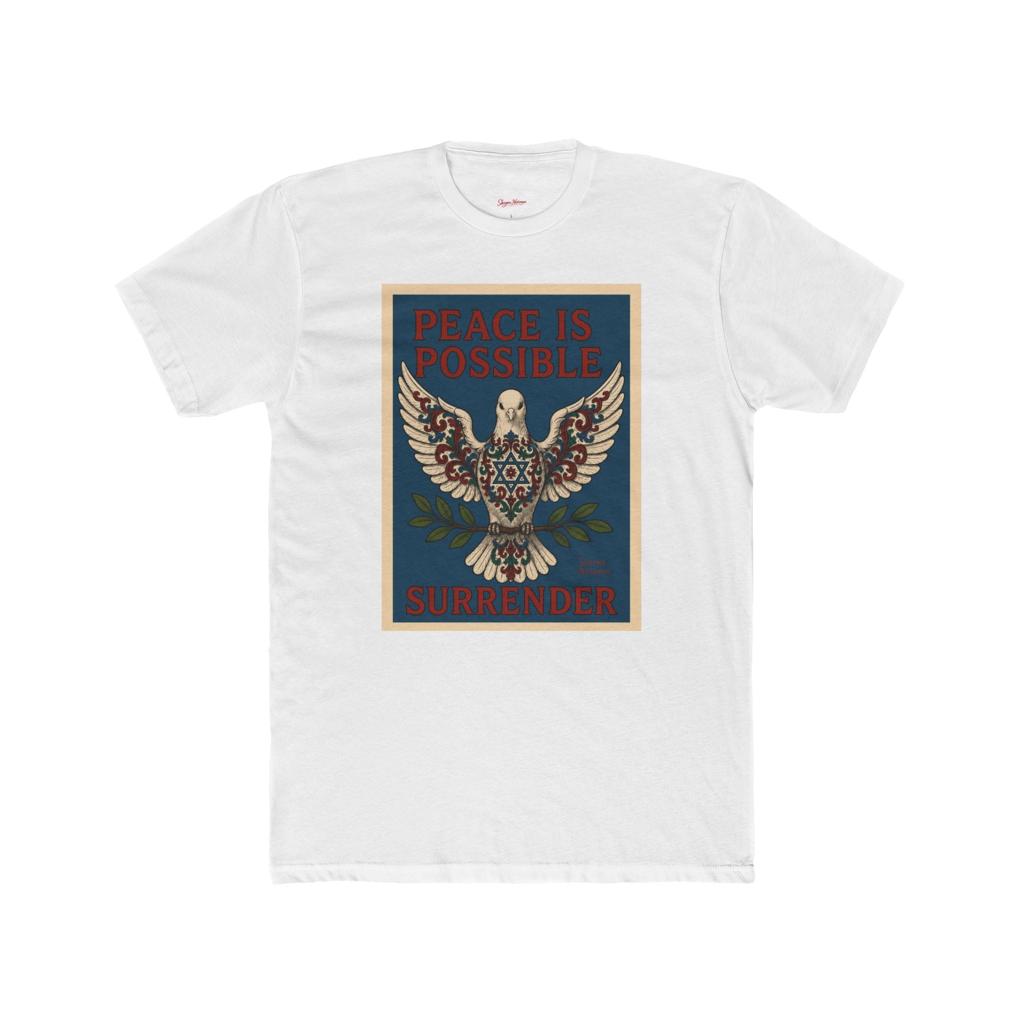 Peace Is Possible. Surrender. Dove of Peace Graphic T-Shirt Mens Cotton Crew Tee