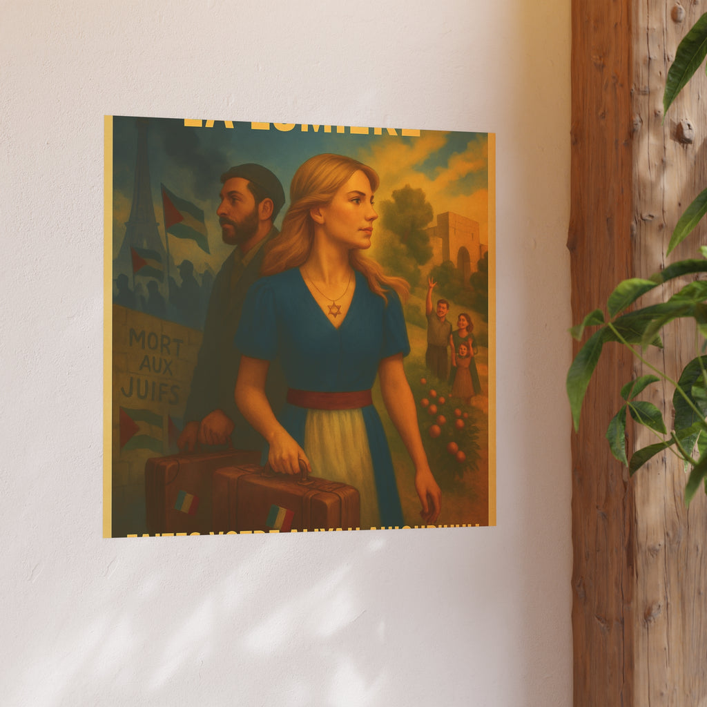 De l’Ombre à la Lumière | French Aliyah to Israel Vintage Poster Satin and Archival Matte Posters