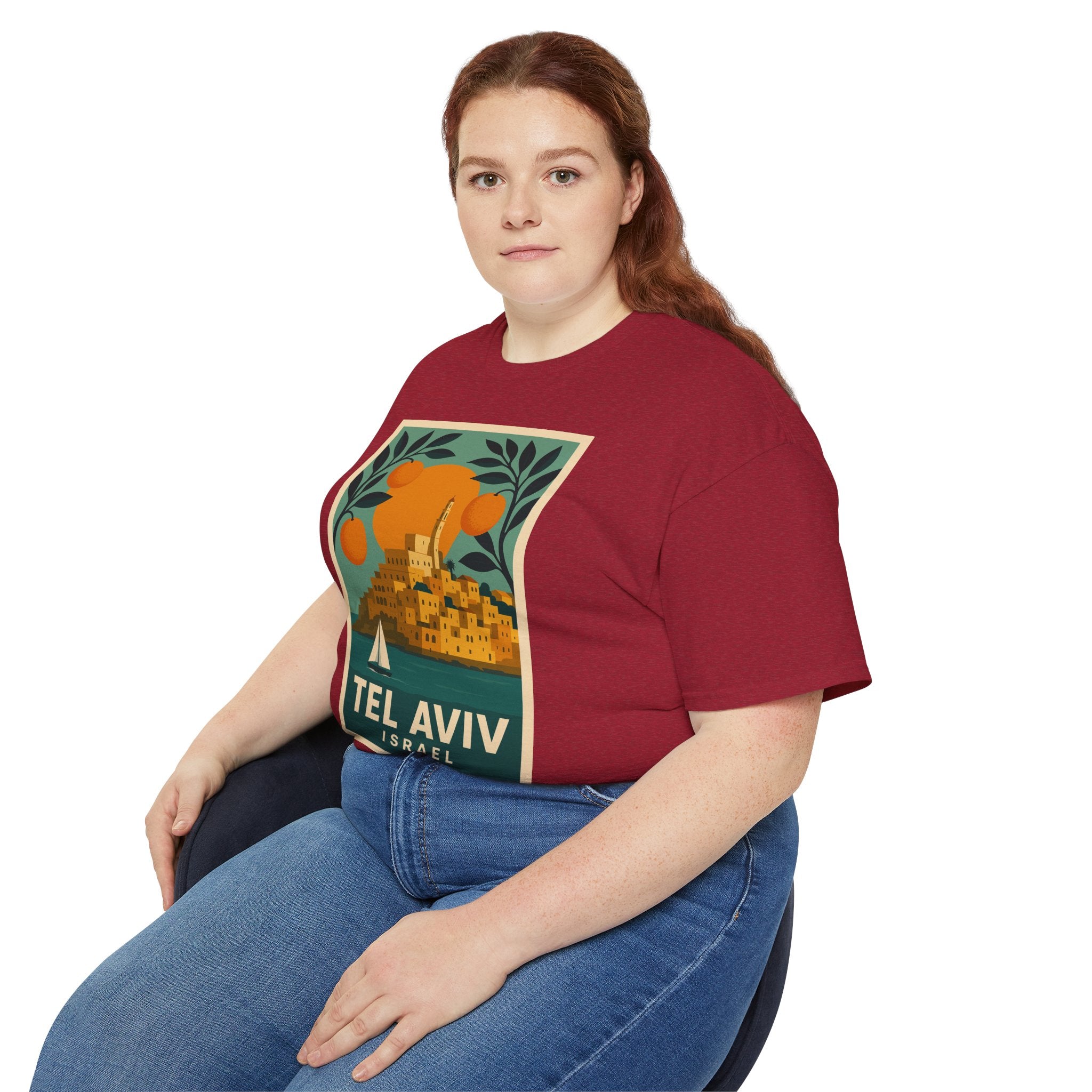 Tel Aviv Israel Vintage Travel Poster Unisex Graphic Unisex Ultra Cotton Tee