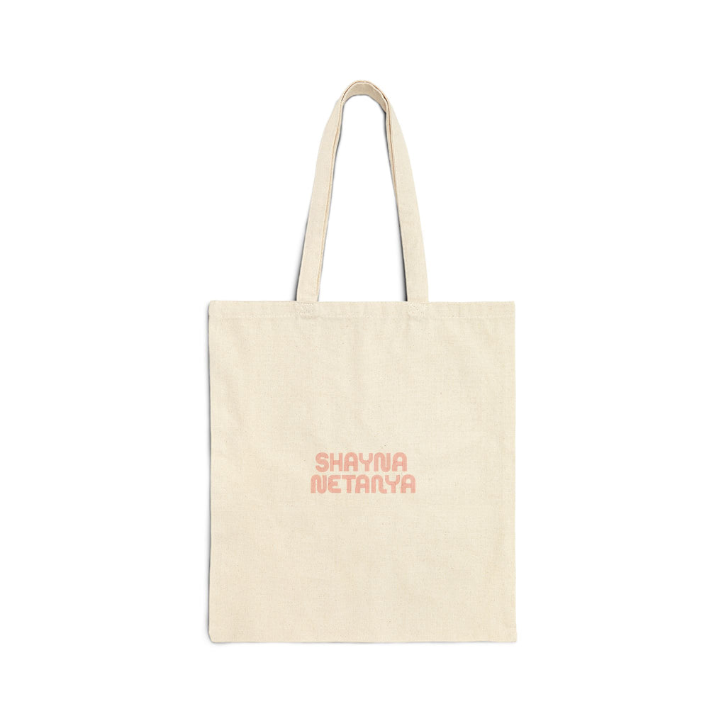Ahava Rainbow Hebrew Love Cotton Canvas Tote Bag