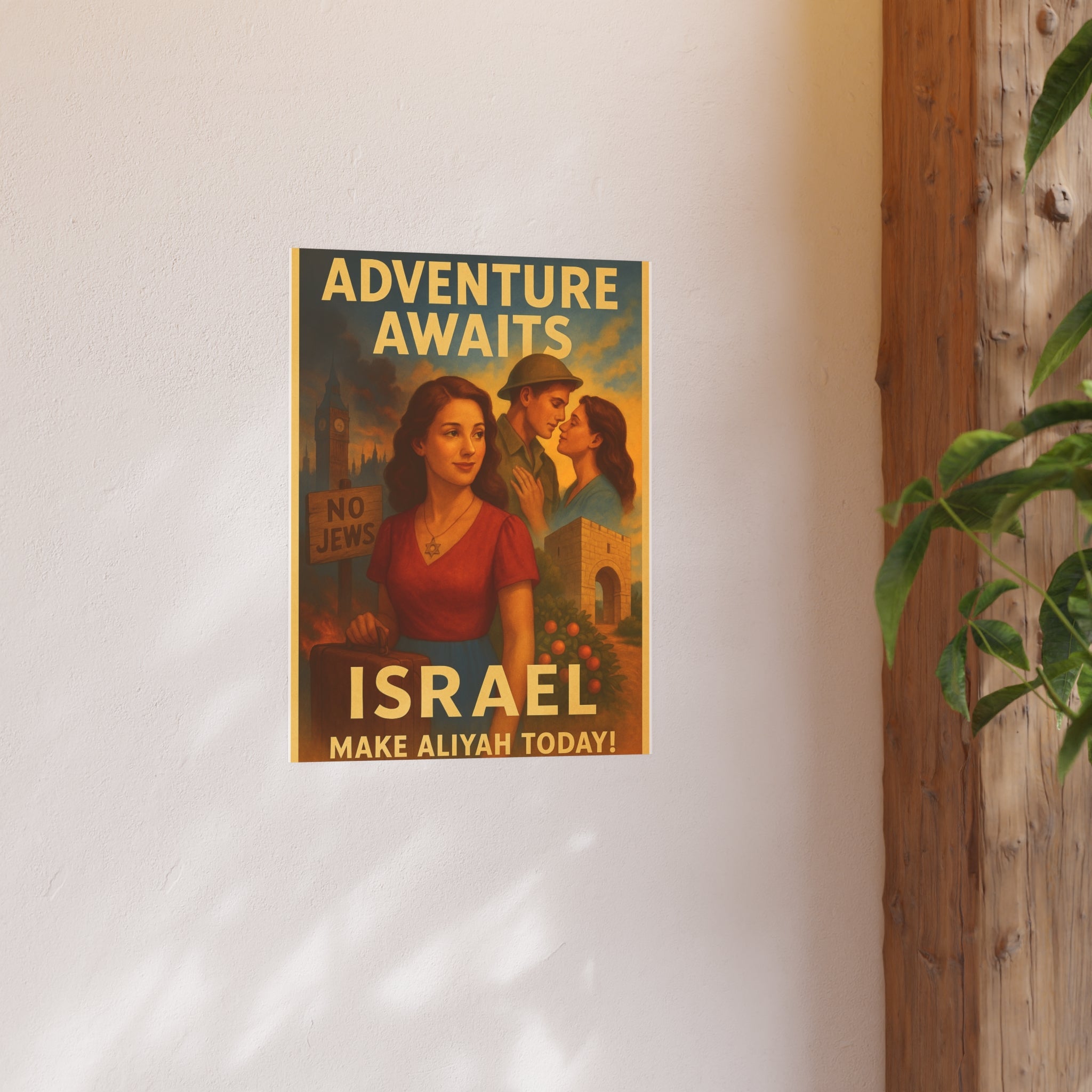Adventure Awaits: Make Aliyah Today! Vintage Israel Poster Satin and Archival Matte Posters