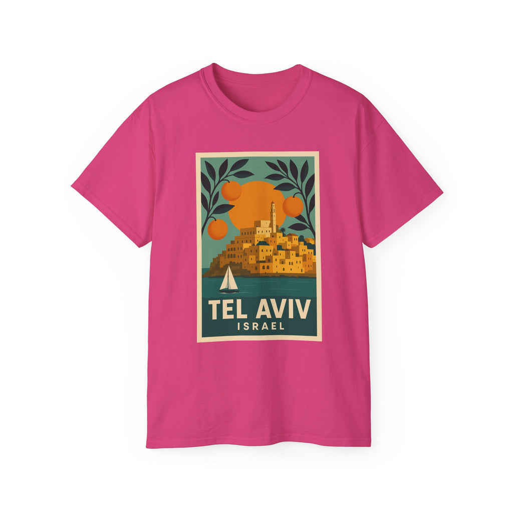 Tel Aviv Israel Vintage Travel Poster Unisex Graphic Unisex Ultra Cotton Tee