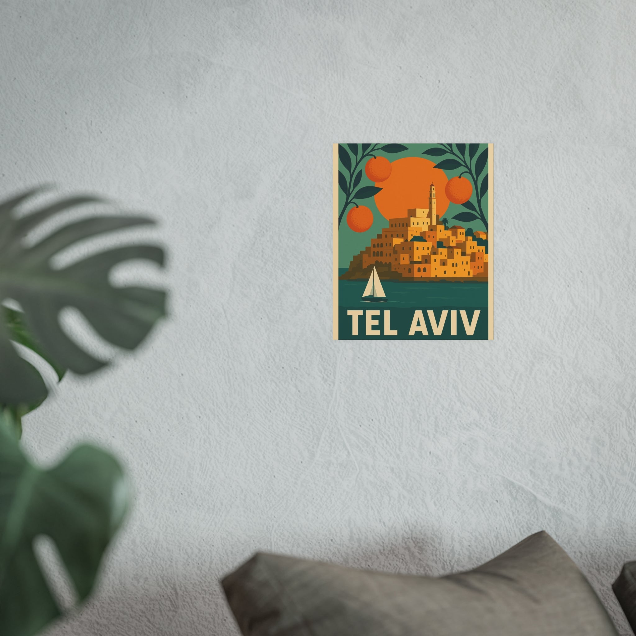 Tel Aviv Israel Vintage Travel Poster Satin and Archival Matte Posters