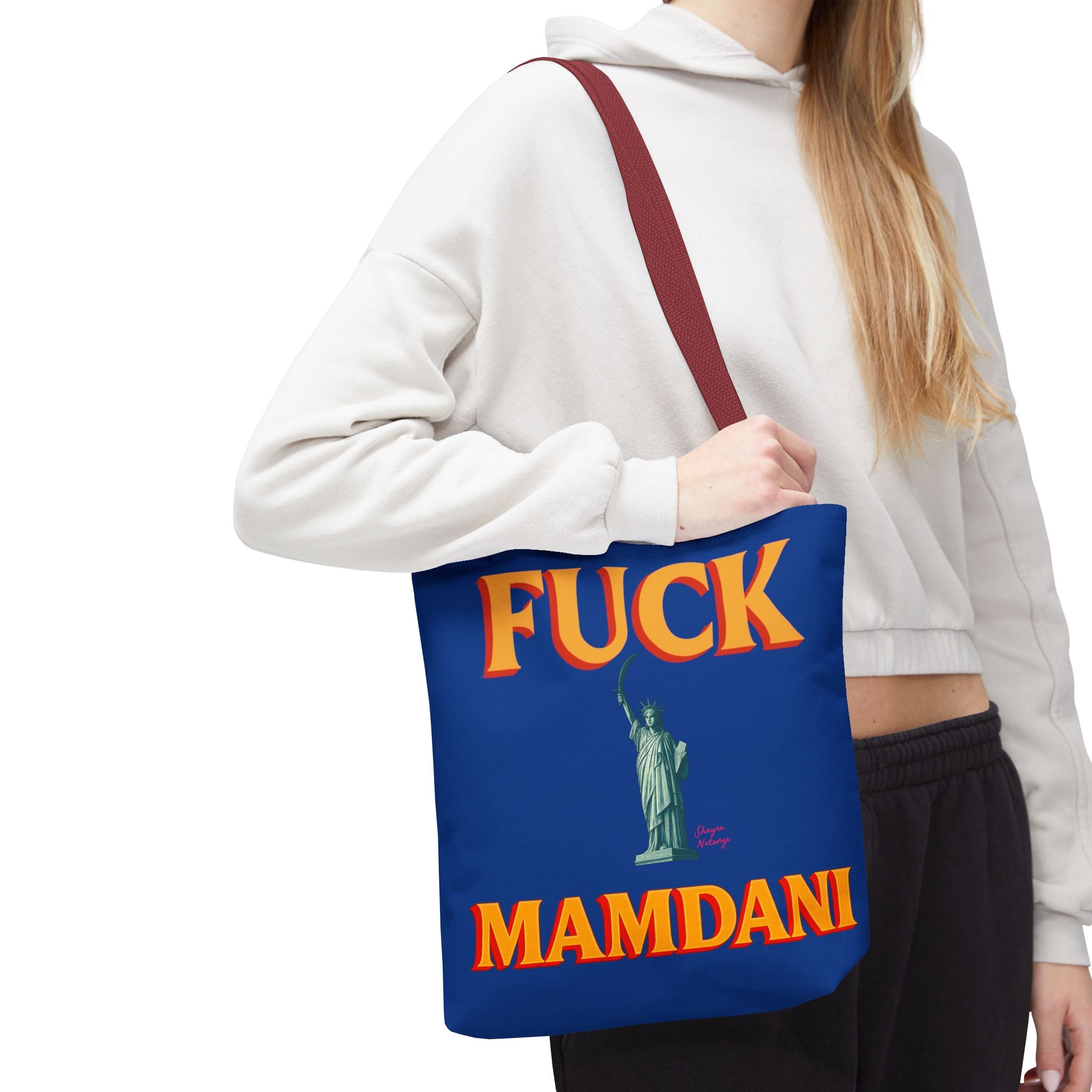 "Fuck Mamdani" Tote Bag (AOP)