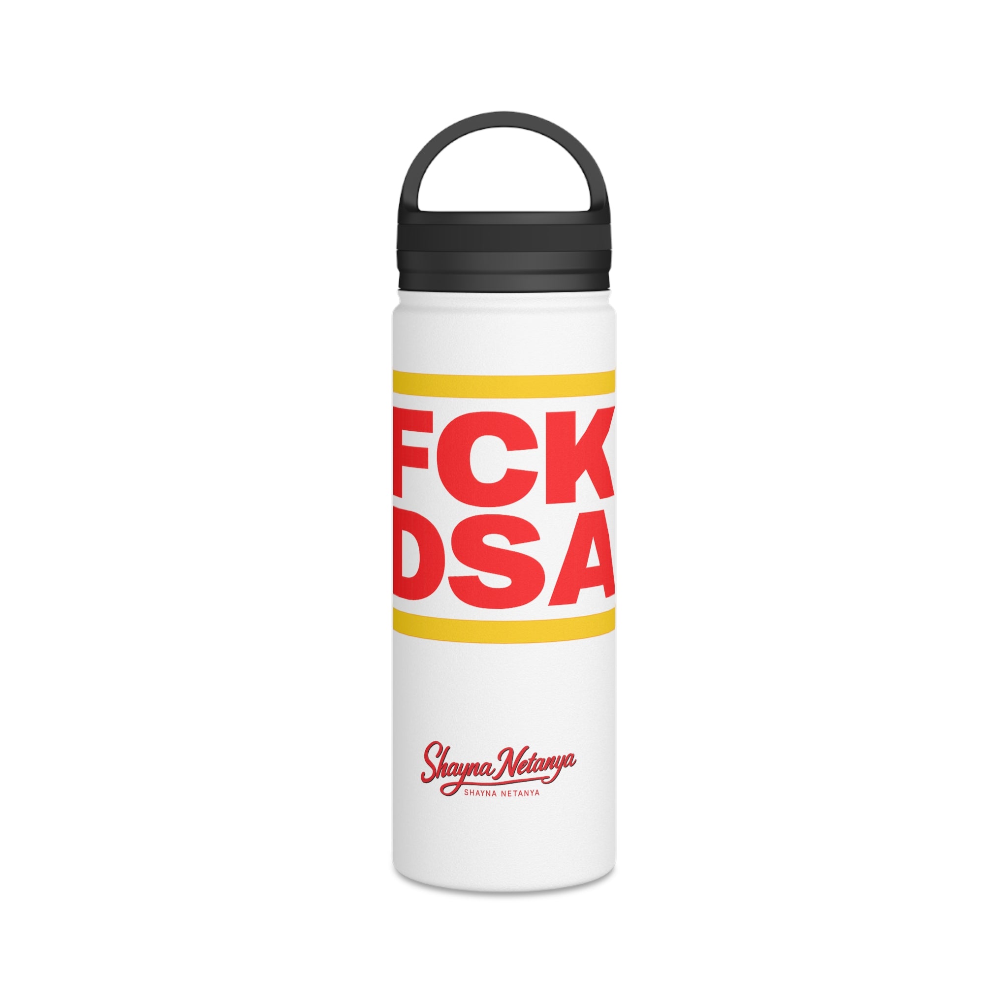 "FCK DSA" Stainless Steel Water Bottle, Handle Lid