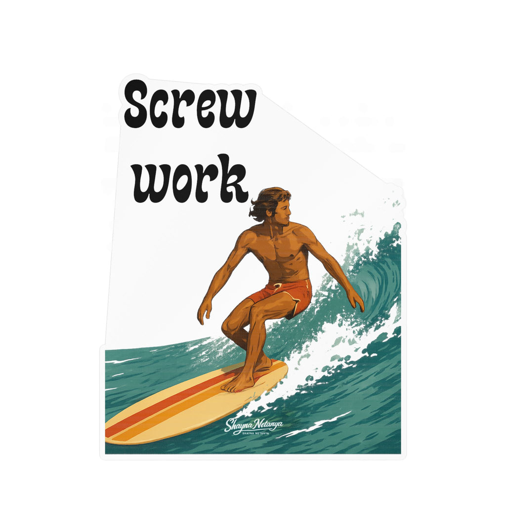 Screw Work Retro Surfer Kiss-Cut Vinyl Decals