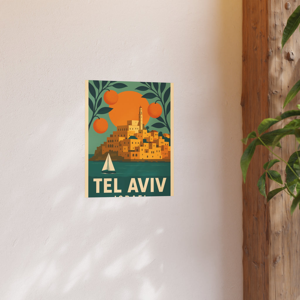 Tel Aviv Israel Vintage Travel Poster Satin and Archival Matte Posters