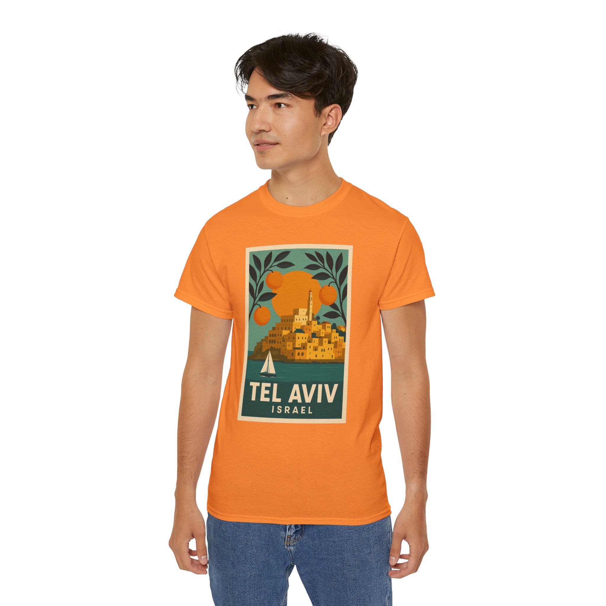 Tel Aviv Israel Vintage Travel Poster Unisex Graphic Unisex Ultra Cotton Tee