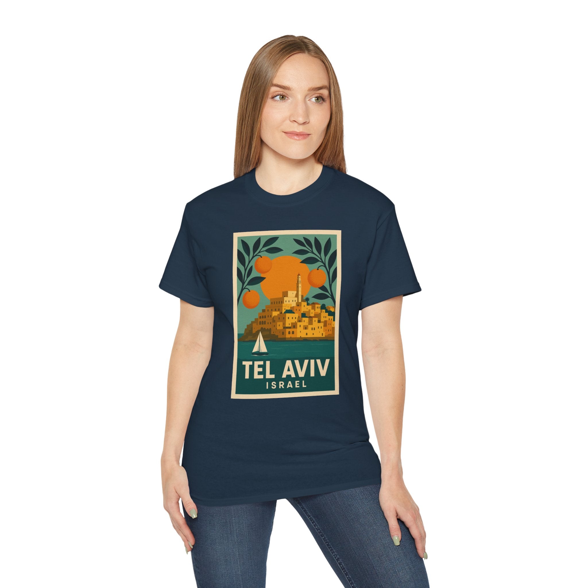 Tel Aviv Israel Vintage Travel Poster Unisex Graphic Unisex Ultra Cotton Tee