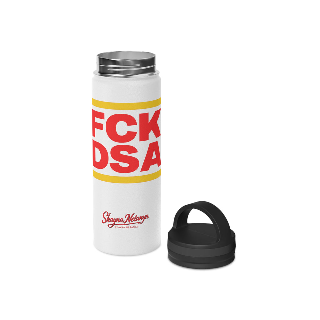 "FCK DSA" Stainless Steel Water Bottle, Handle Lid