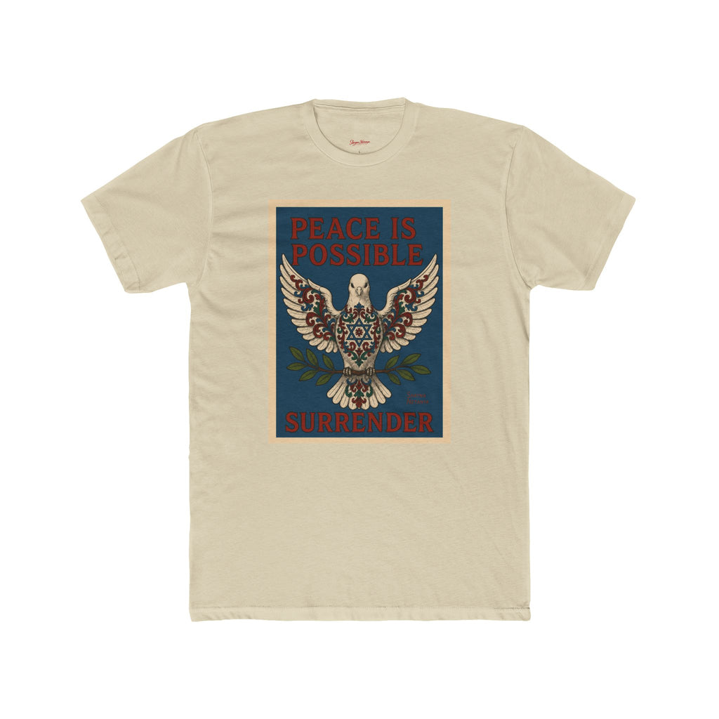Peace Is Possible. Surrender. Dove of Peace Graphic T-Shirt Mens Cotton Crew Tee