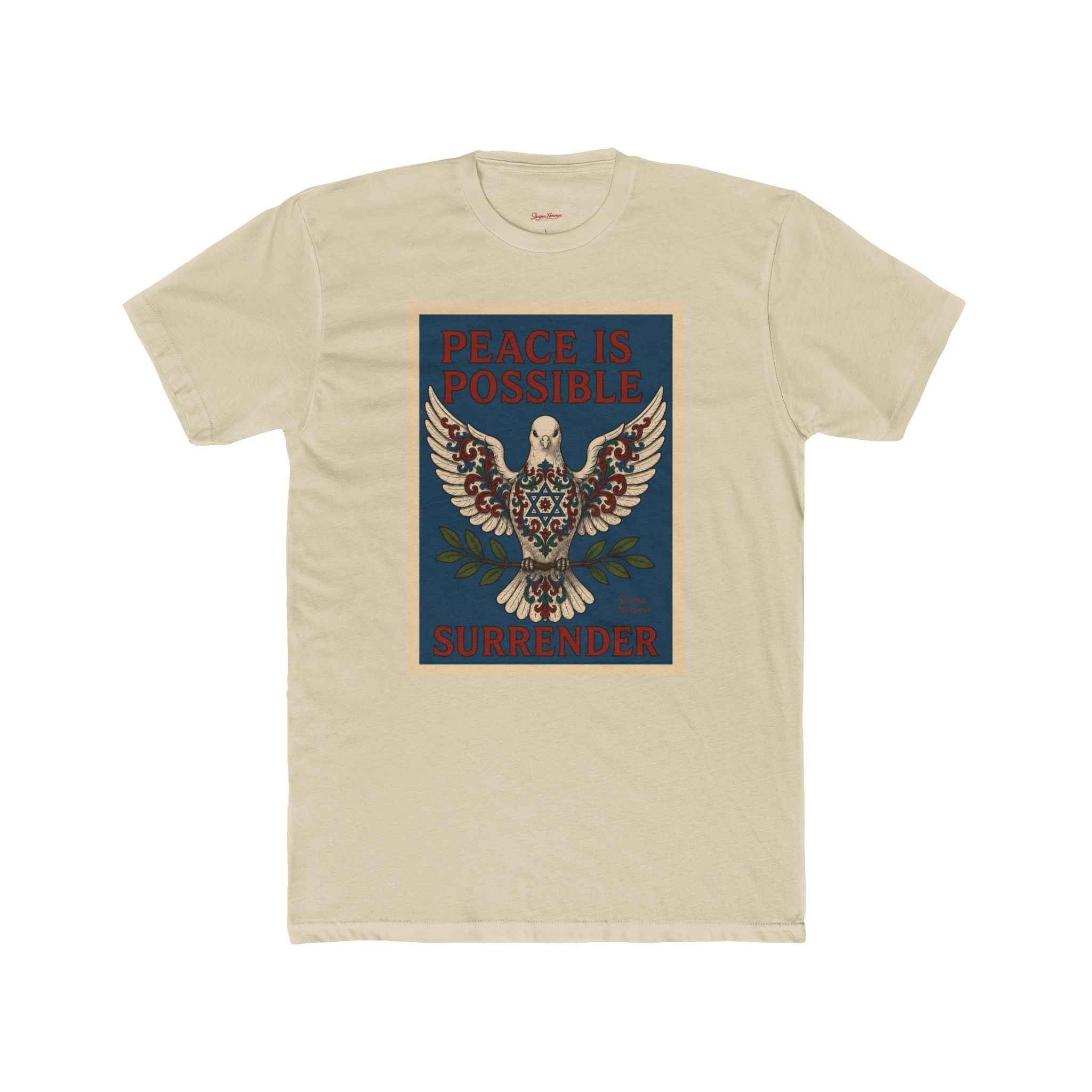 Peace Is Possible. Surrender. Dove of Peace Graphic T-Shirt Mens Cotton Crew Tee