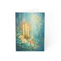 Shabbat Lights Floral Greeting Card – Jewish Watercolor Note Card (1, 10, 30, and 50pcs)