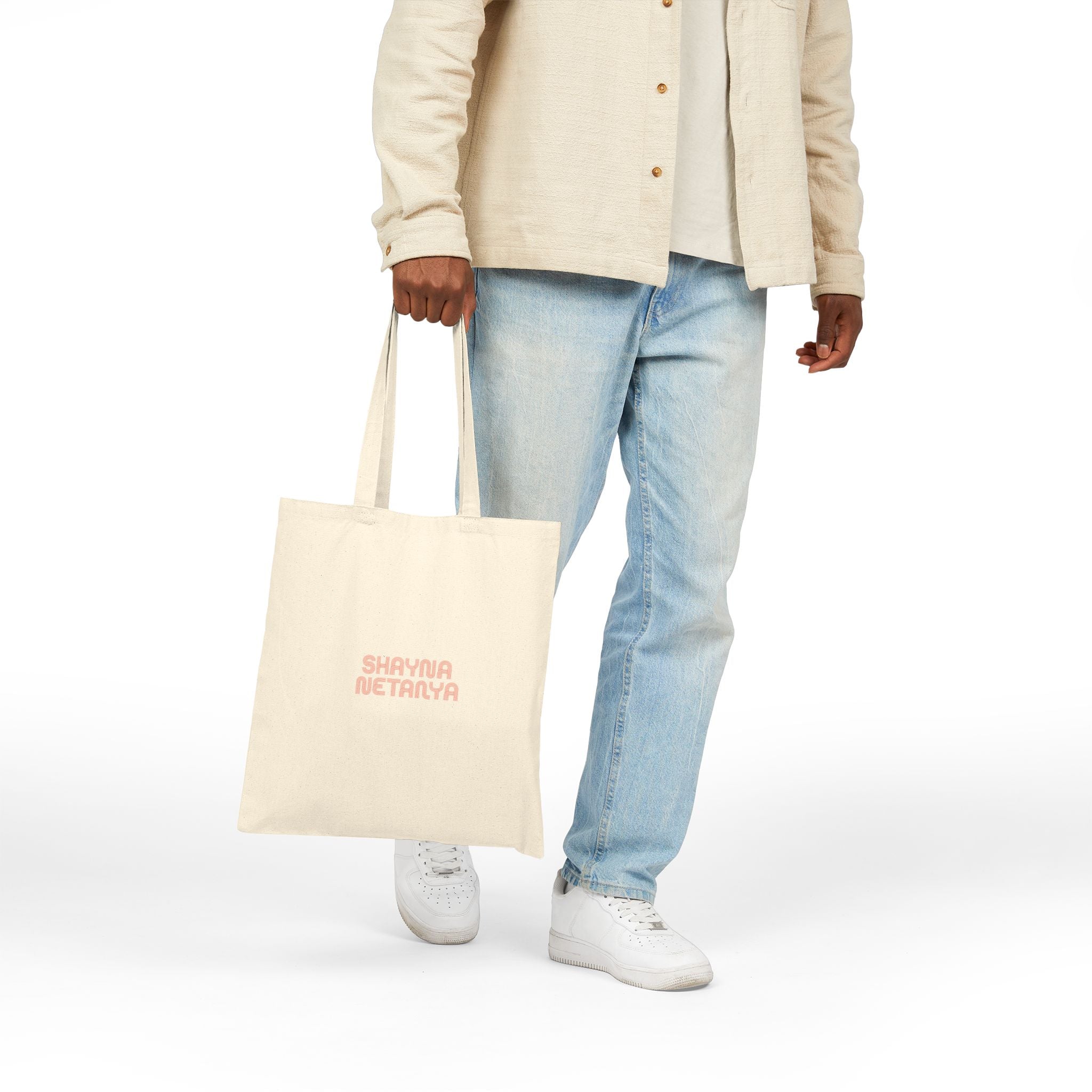 Ahava Rainbow Hebrew Love Cotton Canvas Tote Bag
