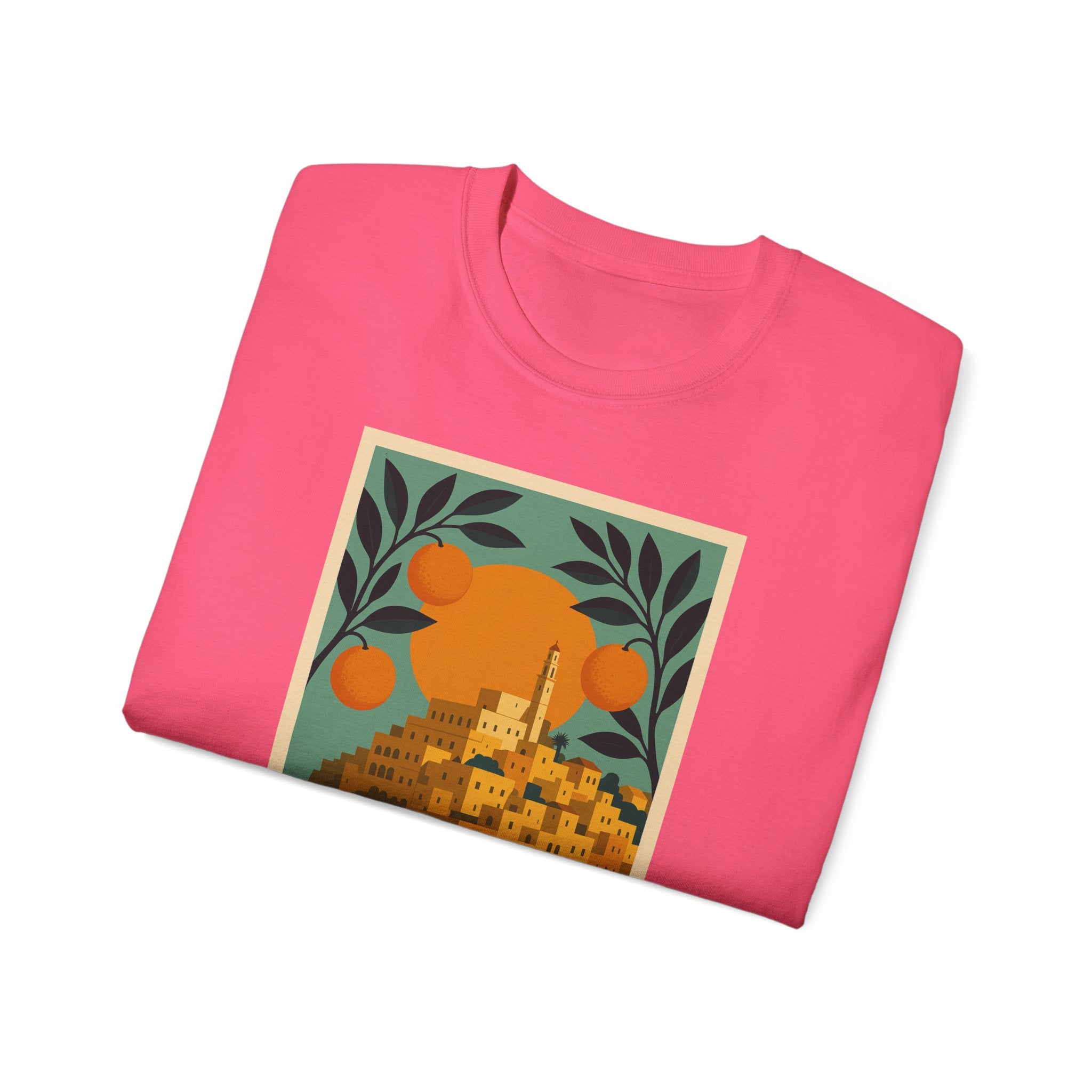Tel Aviv Israel Vintage Travel Poster Unisex Graphic Unisex Ultra Cotton Tee