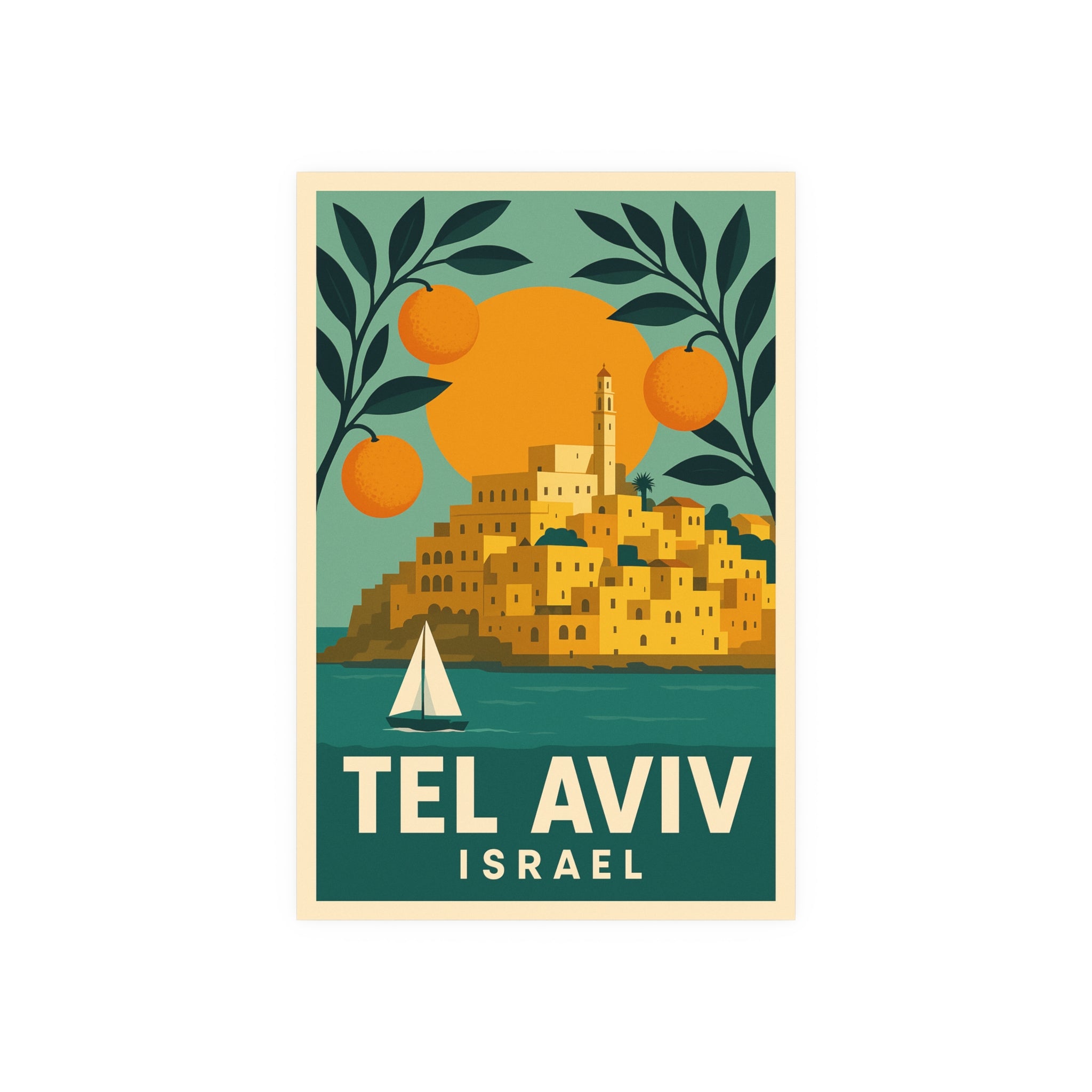 Tel Aviv Israel Vintage Travel Poster Satin and Archival Matte Posters