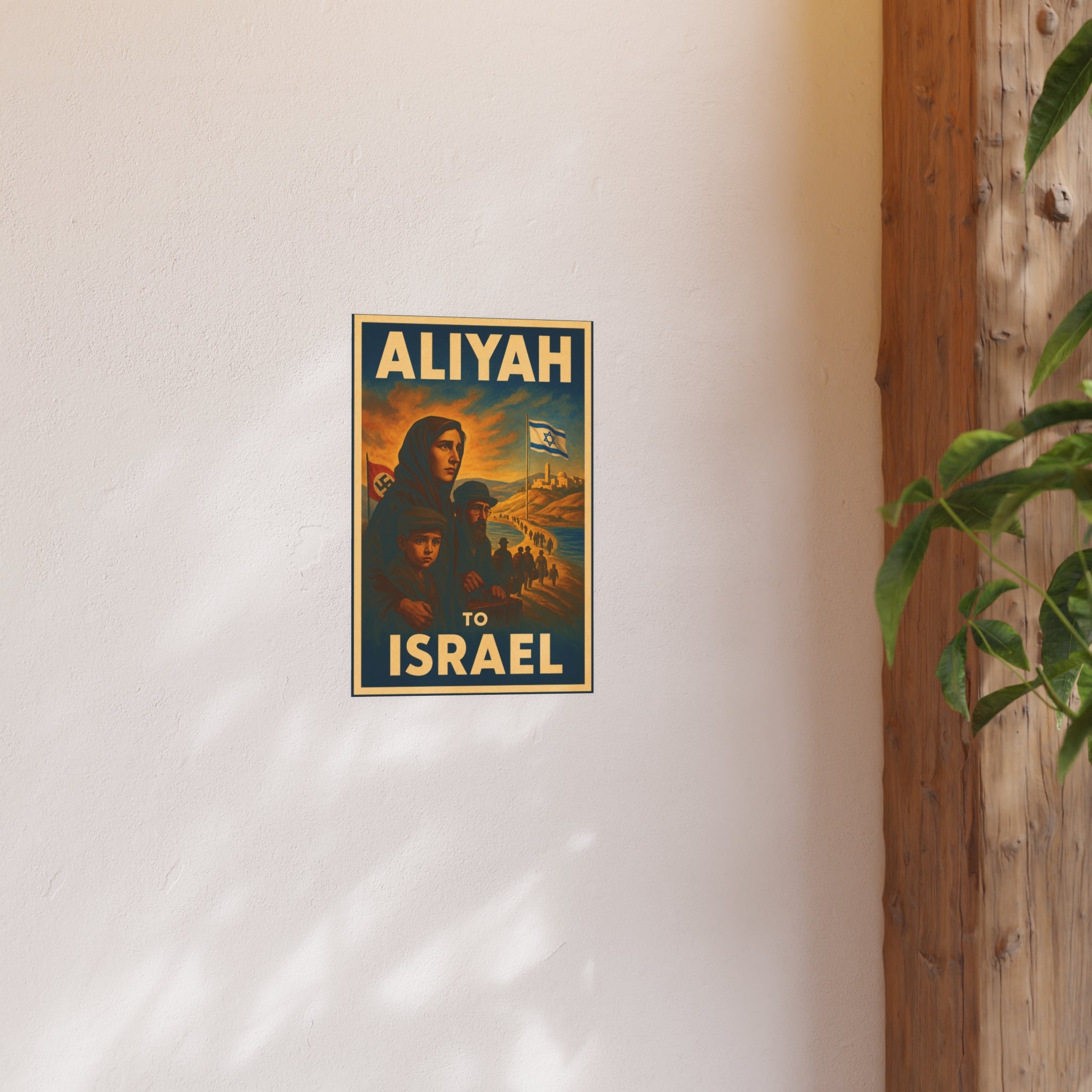 Aliyah to Israel | Vintage Jewish Homecoming Poster Satin and Archival Matte Posters