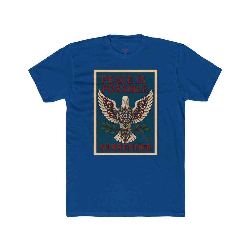 Peace Is Possible. Surrender. Dove of Peace Graphic T-Shirt Mens Cotton Crew Tee
