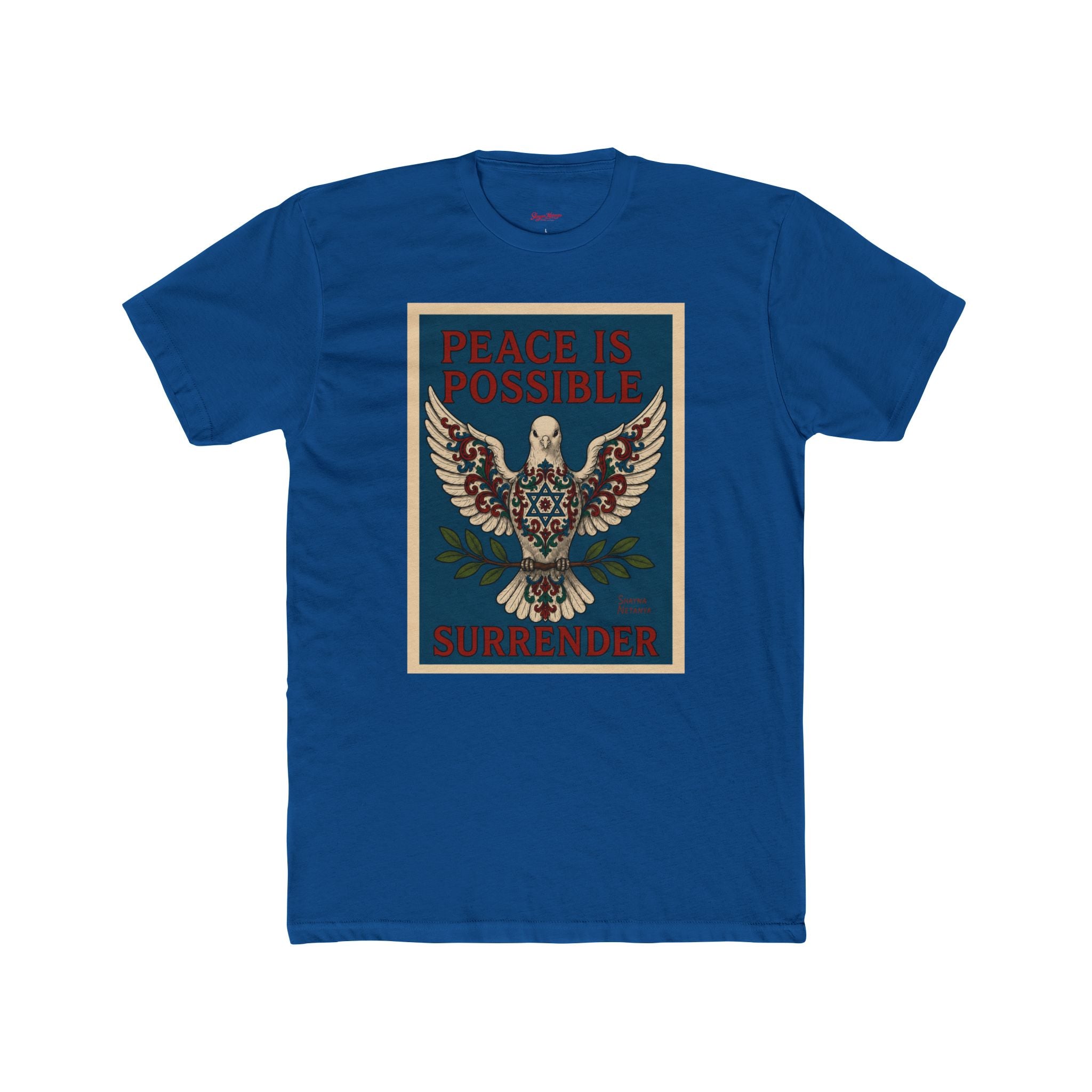 Peace Is Possible. Surrender. Dove of Peace Graphic T-Shirt Mens Cotton Crew Tee