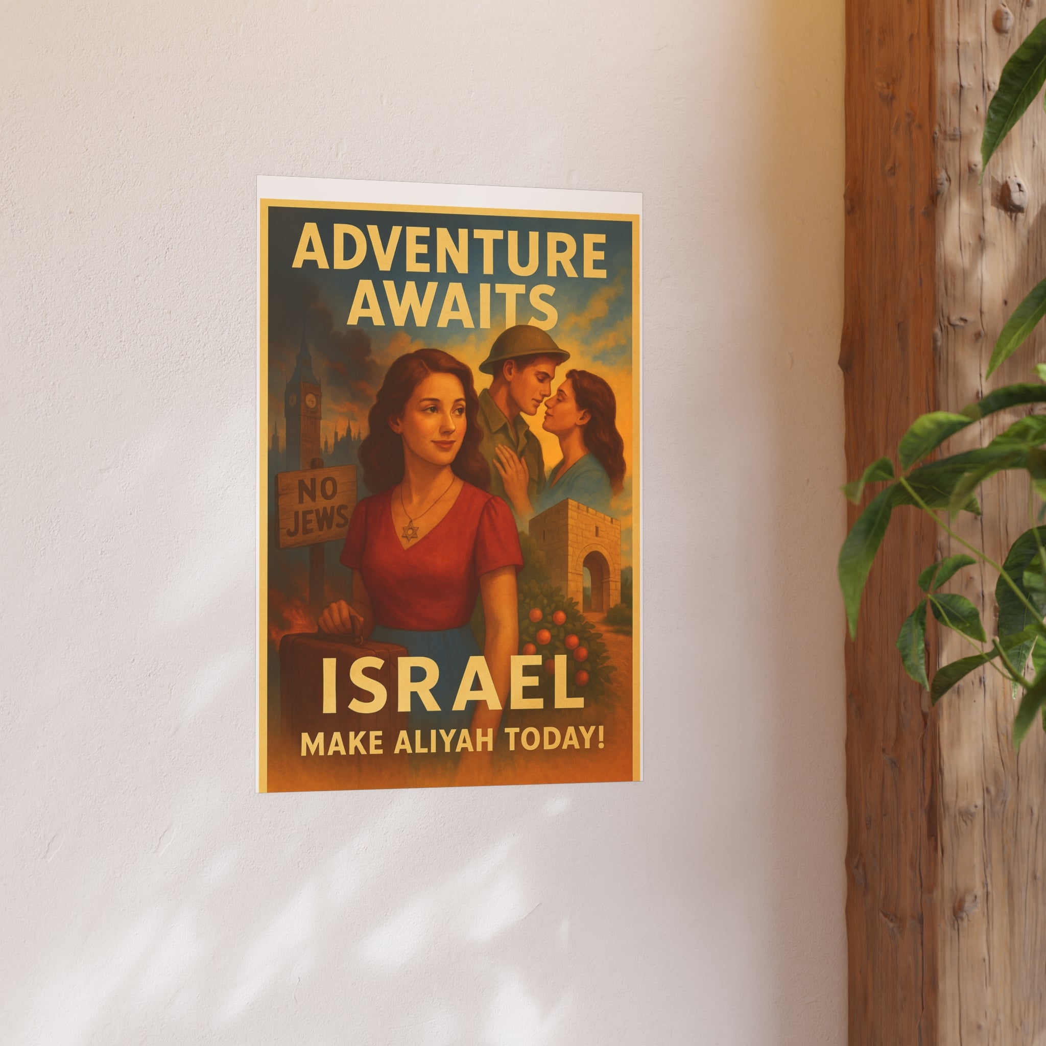 Adventure Awaits: Make Aliyah Today! Vintage Israel Poster Satin and Archival Matte Posters