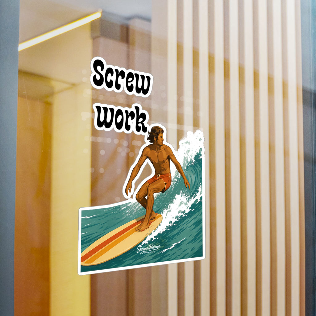 Screw Work Retro Surfer Kiss-Cut Vinyl Decals