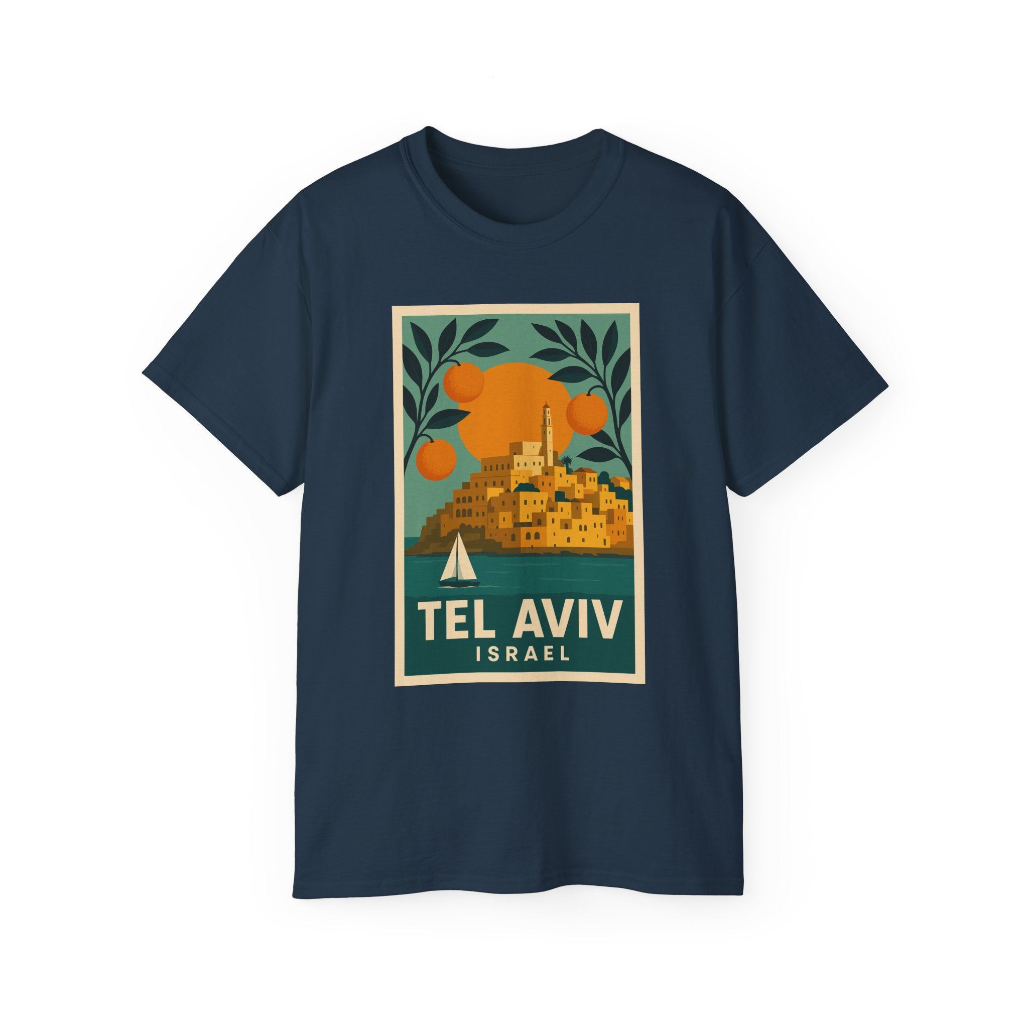 Tel Aviv Israel Vintage Travel Poster Unisex Graphic Unisex Ultra Cotton Tee