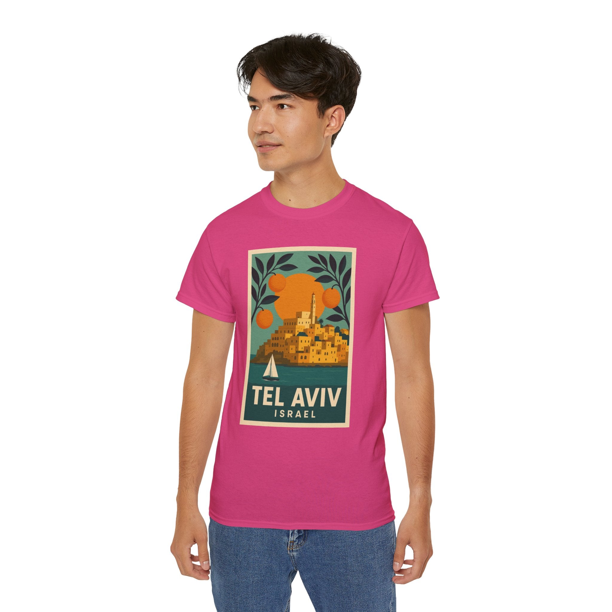 Tel Aviv Israel Vintage Travel Poster Unisex Graphic Unisex Ultra Cotton Tee