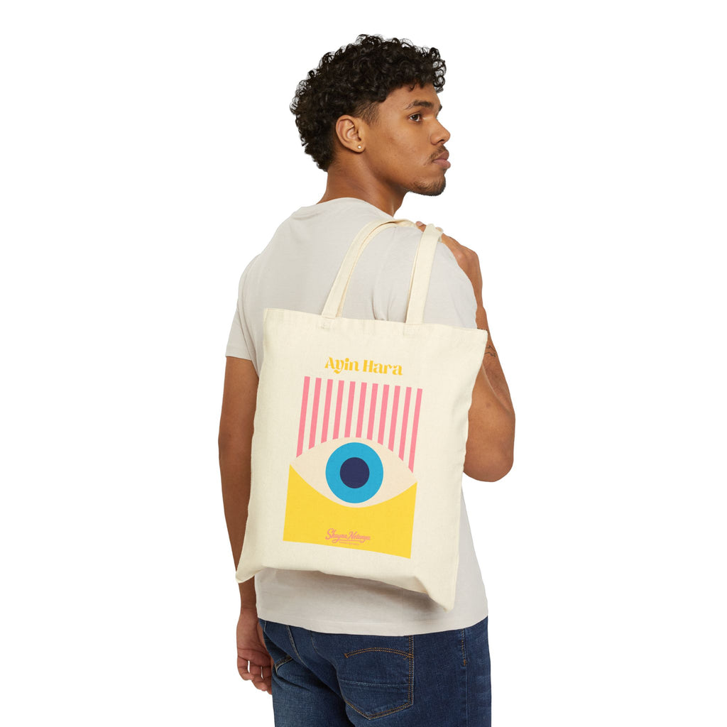 Ayin Hara Evil Eye Cotton Canvas Tote Bag