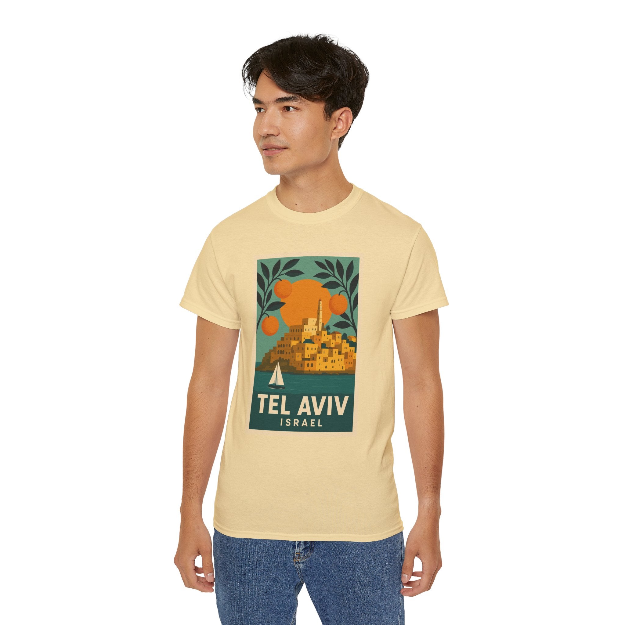 Tel Aviv Israel Vintage Travel Poster Unisex Graphic Unisex Ultra Cotton Tee